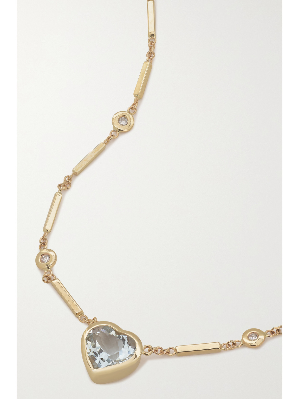 Jacquie Aiche - 14-karat Gold, Aquamarine And Diamond Necklace - one size 22 Awaiting product image