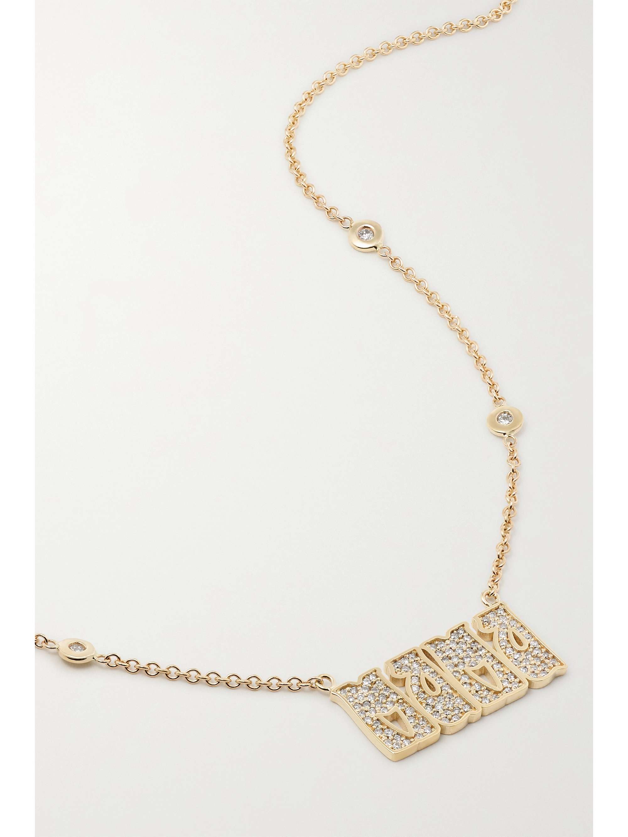 JACQUIE AICHE Mama 14-karat gold diamond necklace