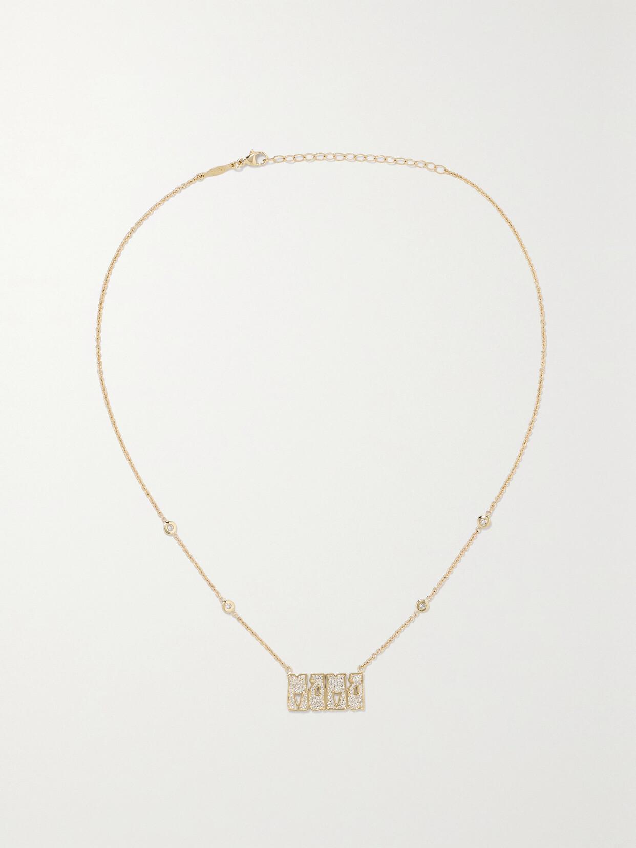 Jacquie Aiche Mama 14-karat Diamond Necklace