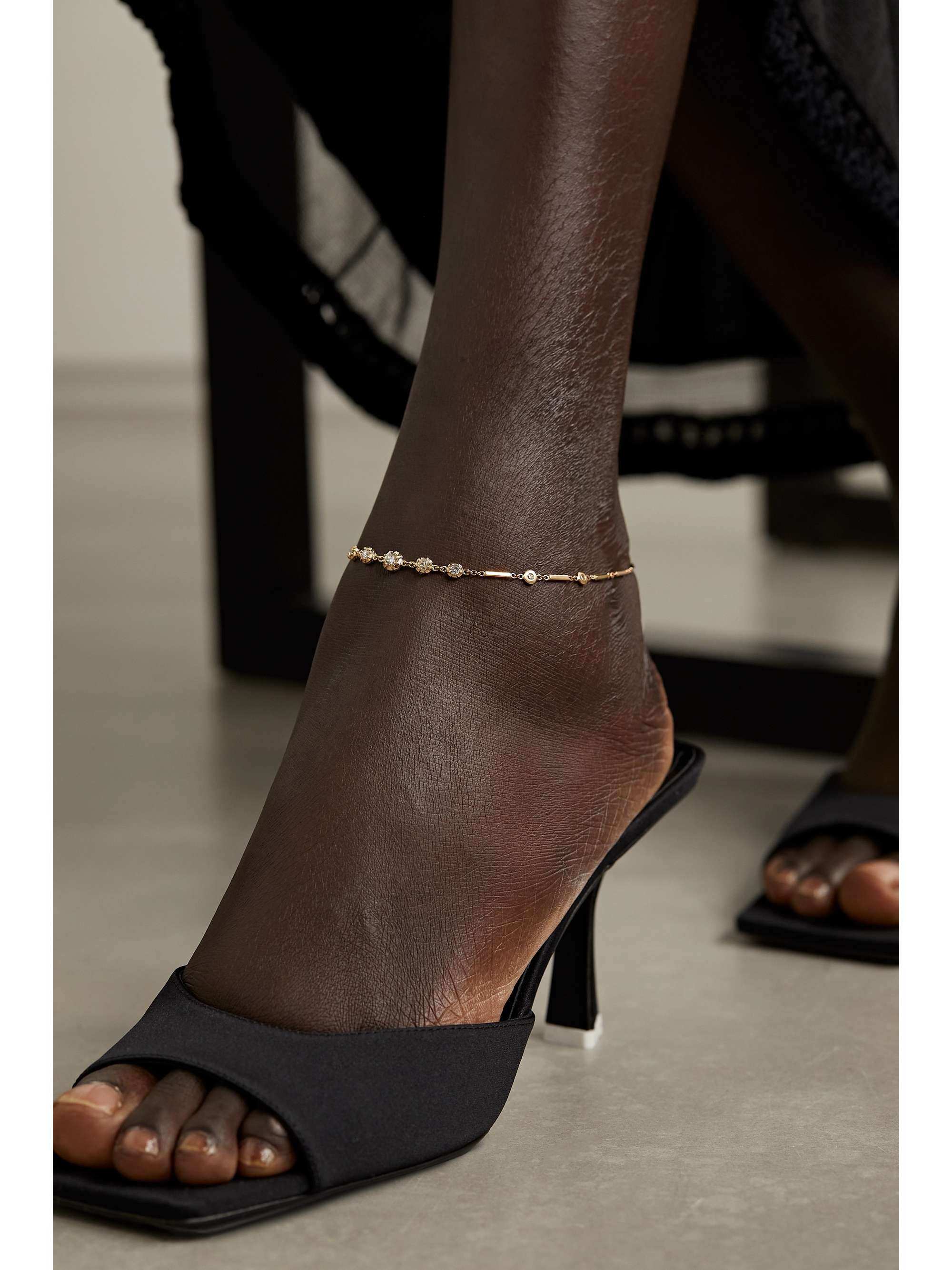 JACQUIE AICHE Sophia 14-karat gold diamond anklet