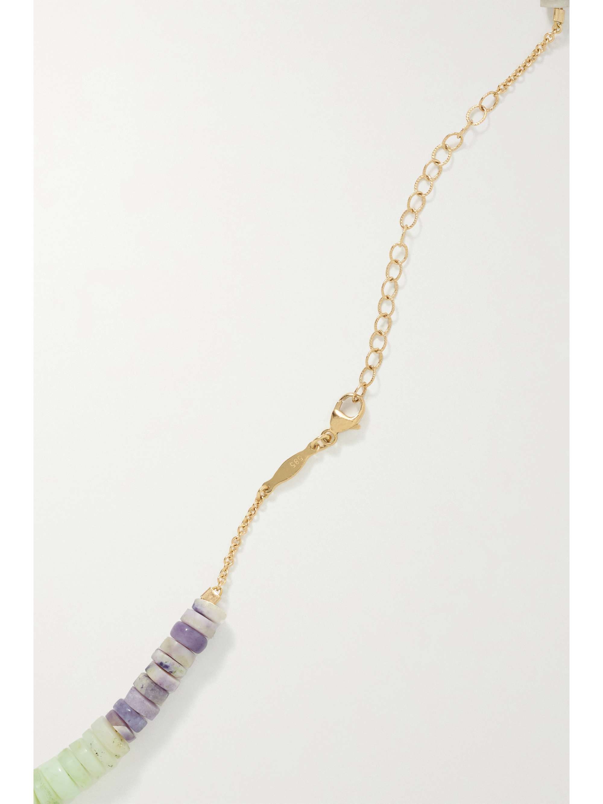 JACQUIE AICHE 14-karat gold, opal and diamond necklace