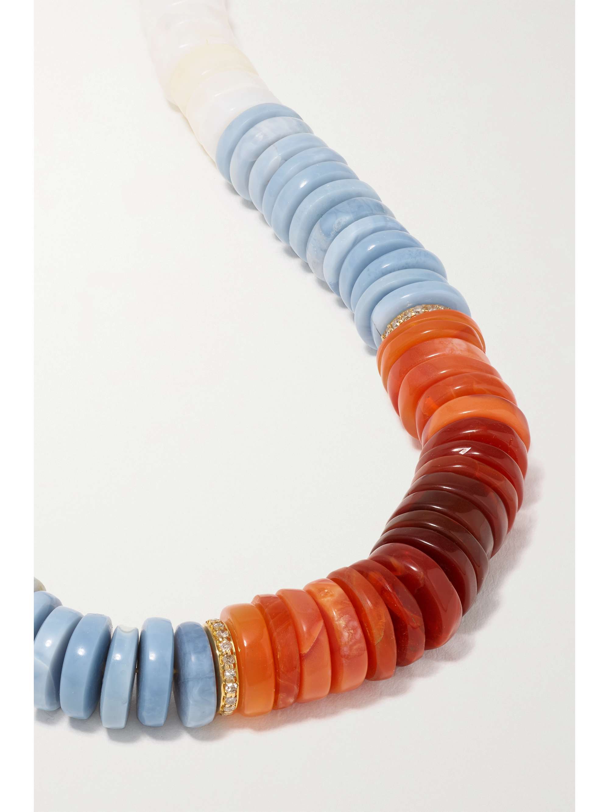 JACQUIE AICHE 14-karat gold, opal and diamond necklace