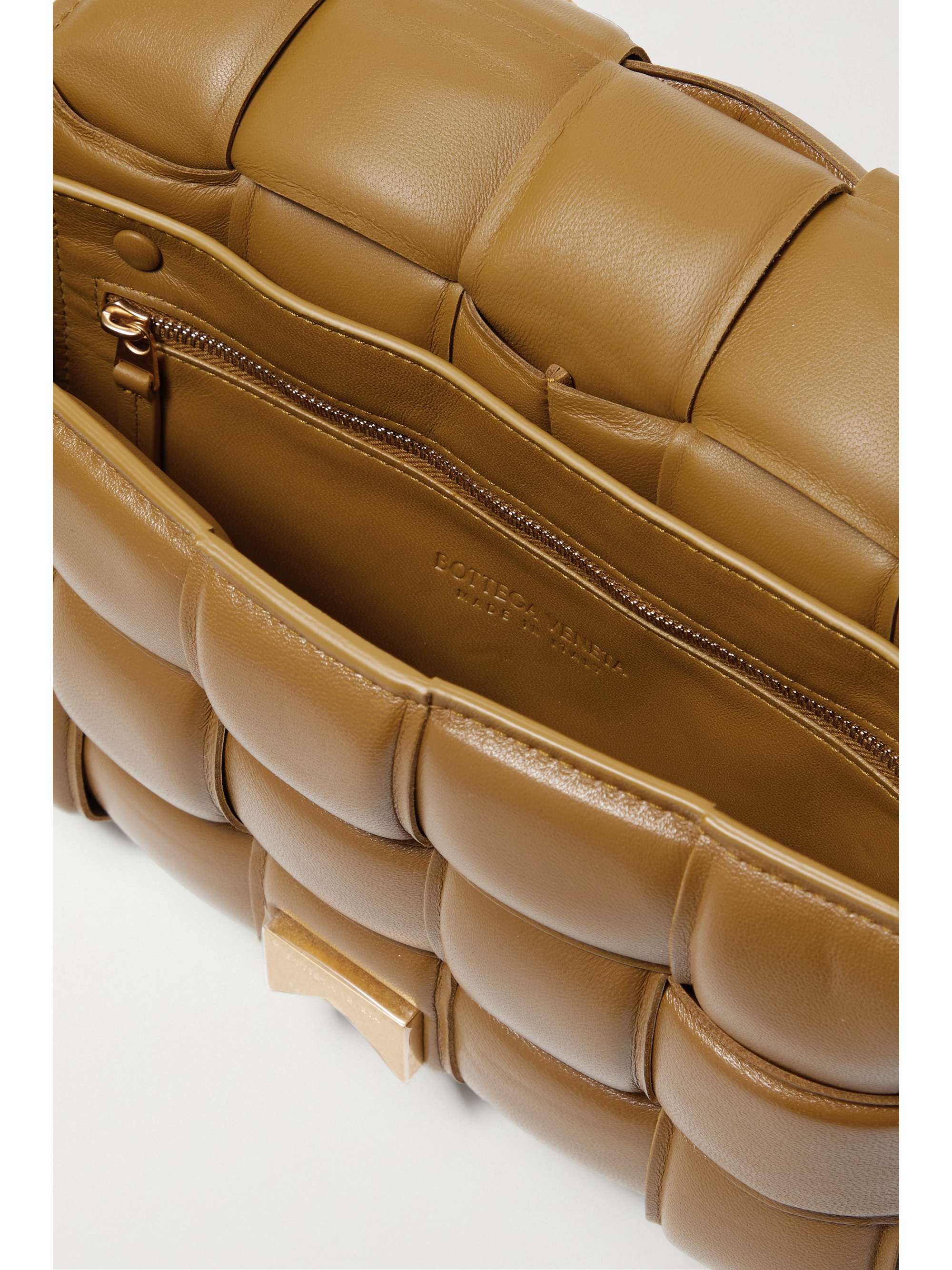 BOTTEGA VENETA Cassette padded intrecciato iridescent leather shoulder bag