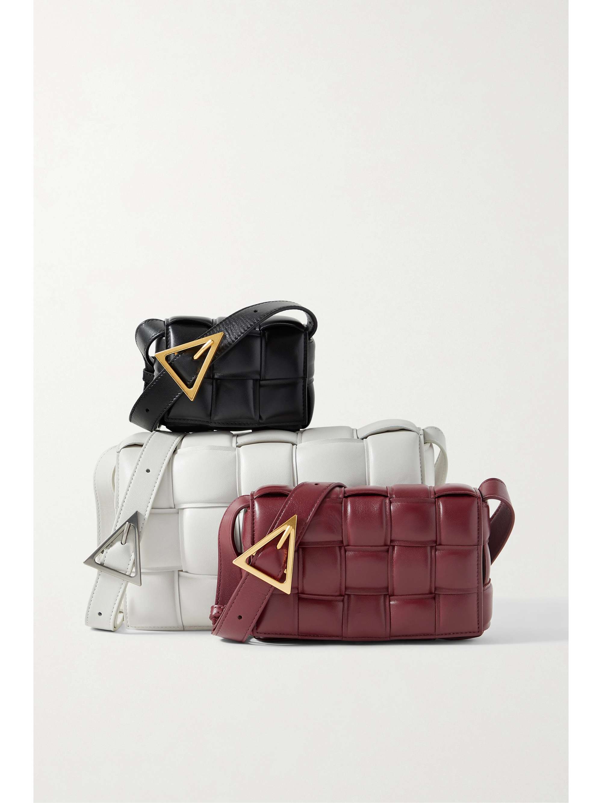 BOTTEGA VENETA Cassette padded intrecciato iridescent leather shoulder bag