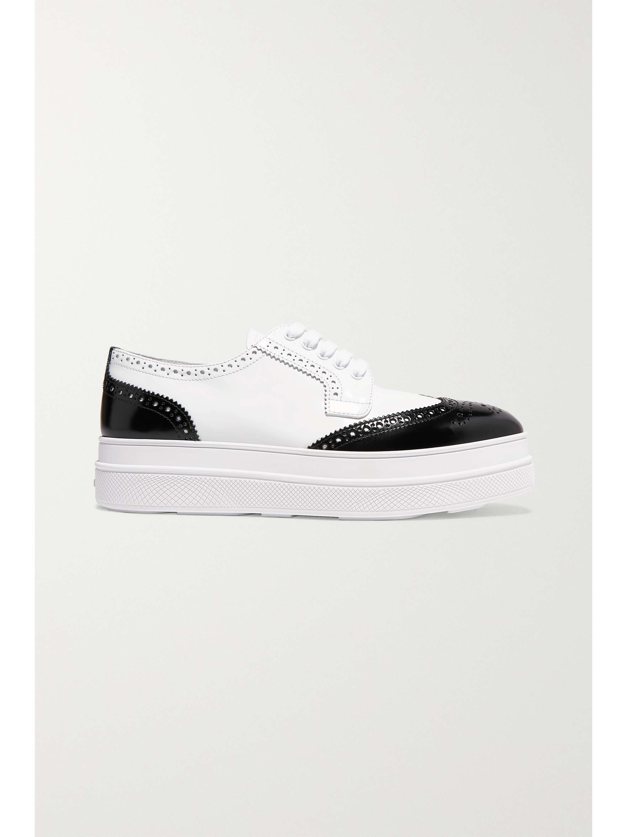 prada wingtip leather platform brogues