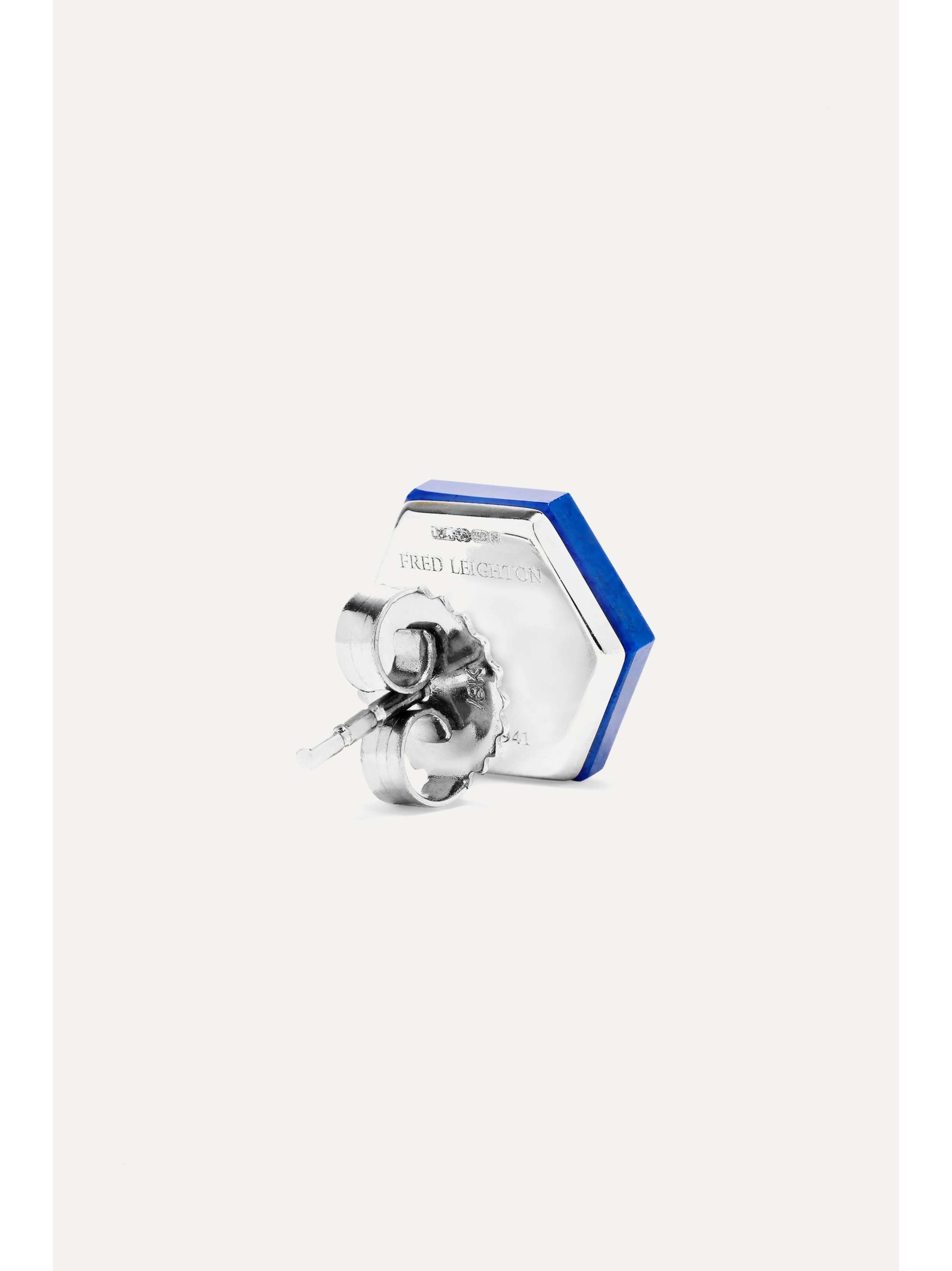 FRED LEIGHTON Collection 18-karat white gold, lapis lazuli and diamond earrings
