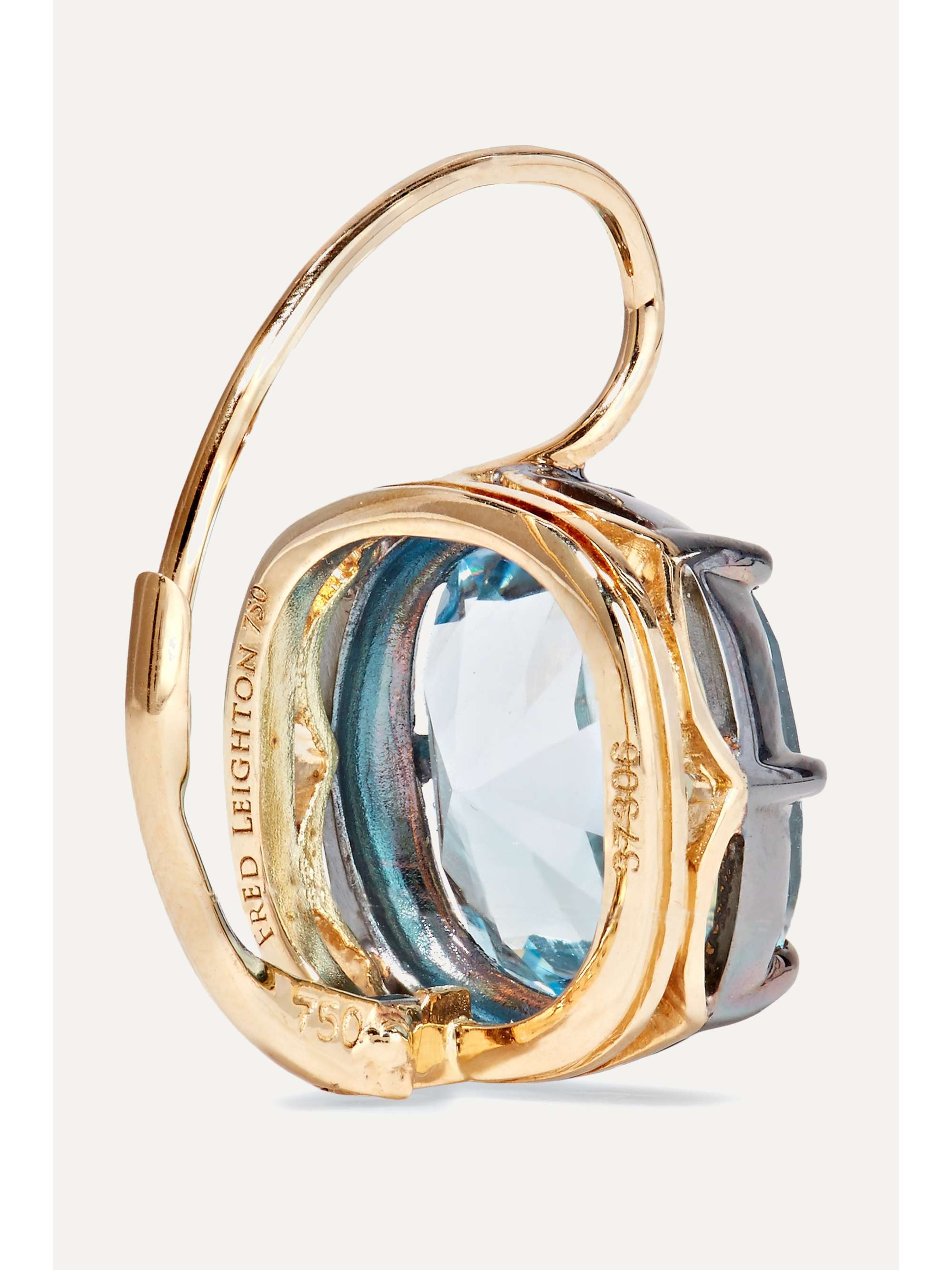 FRED LEIGHTON Collection silver-topped 18-karat gold quartz earrings