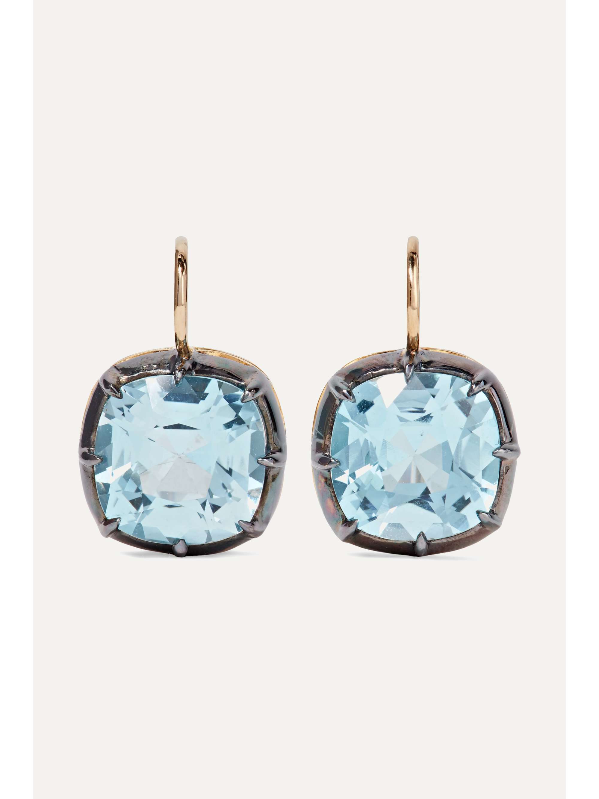 FRED LEIGHTON Collection silver-topped 18-karat gold quartz earrings