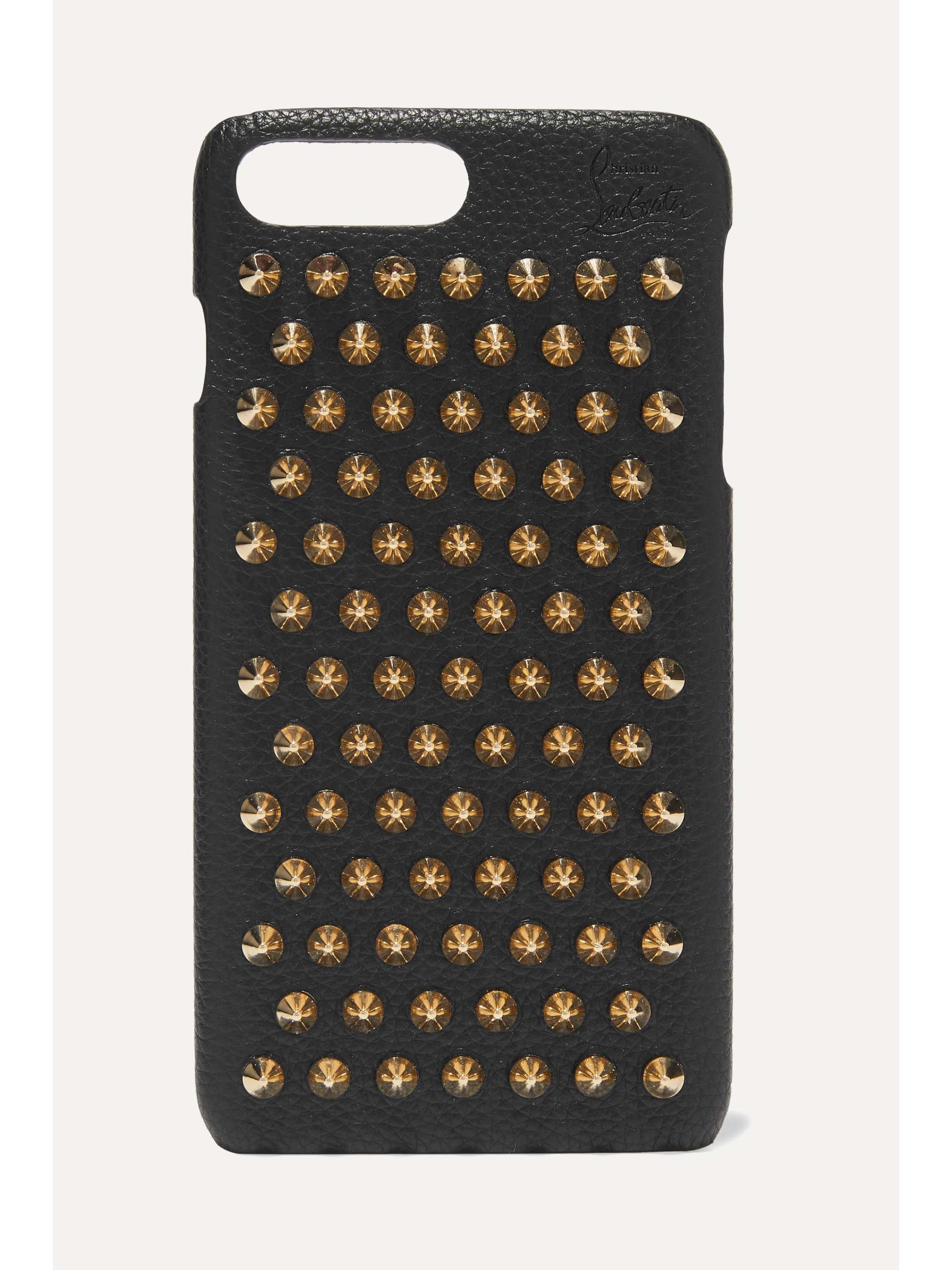 atmosfeer Toezicht houden Verstenen CHRISTIAN LOUBOUTIN Loubiphone spiked textured-leather iPhone 7 and 8 Plus  case | NET-A-PORTER