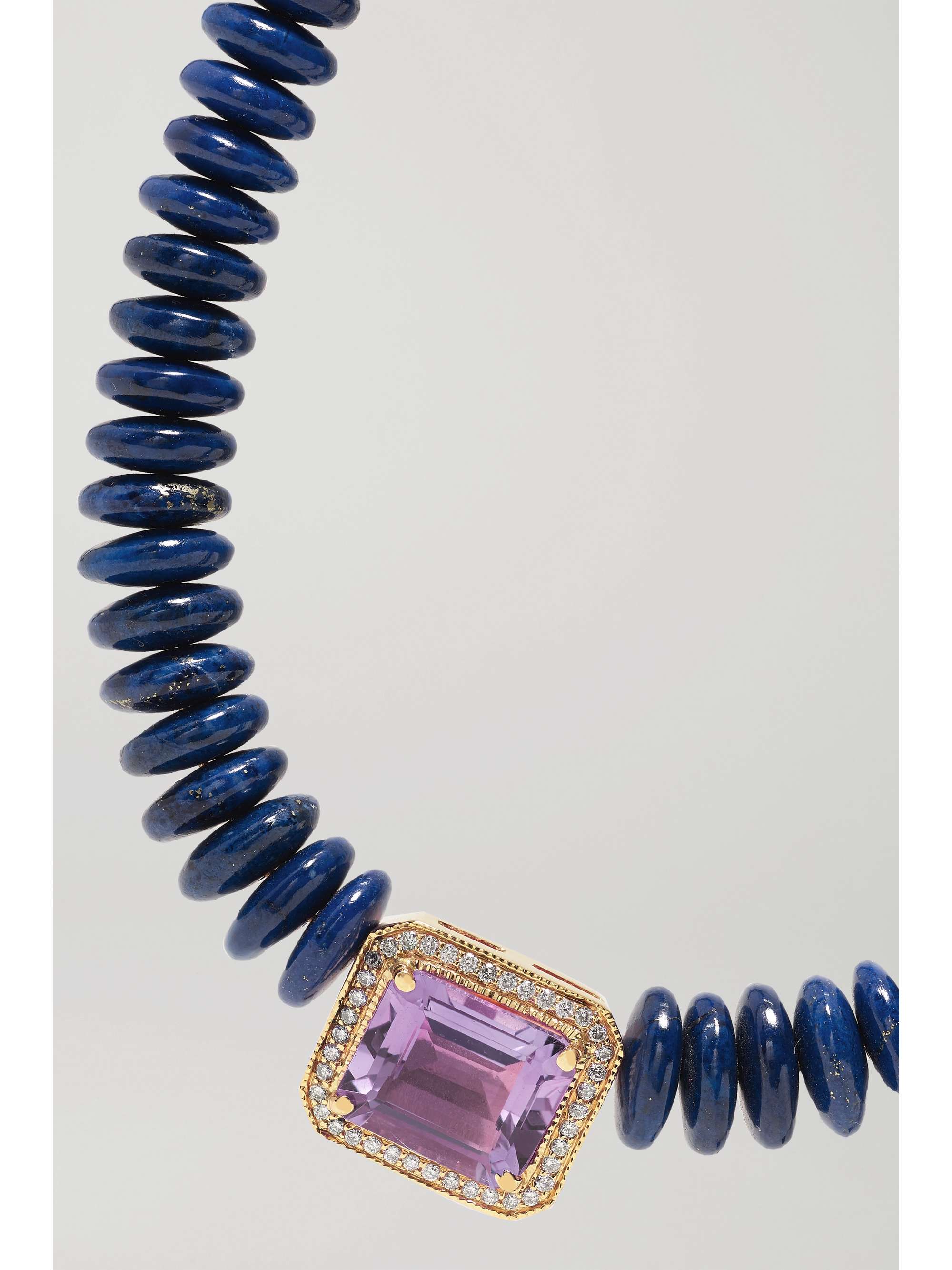 JACQUIE AICHE Kette mit Details aus 14 Karat Gold und mehreren Steinen