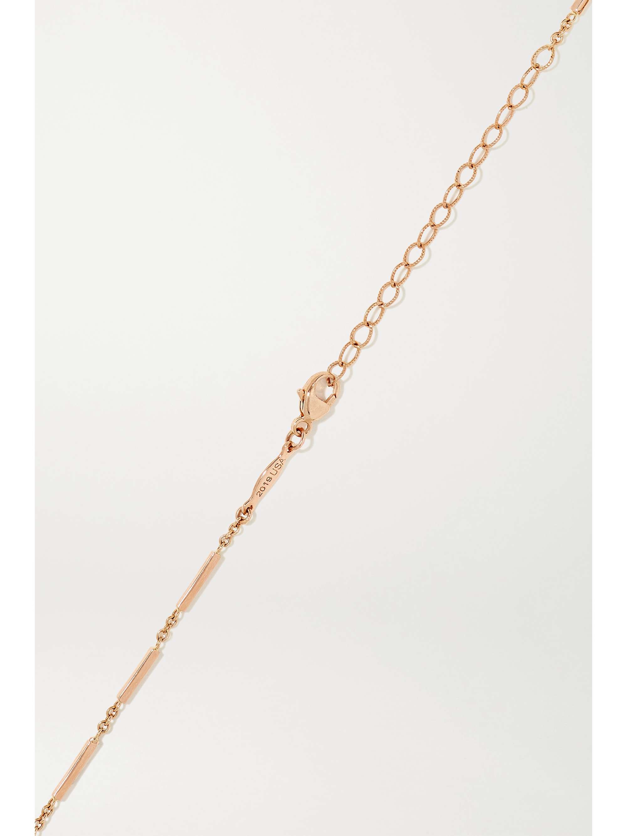 JACQUIE AICHE 14-karat rose gold, topaz and diamond necklace