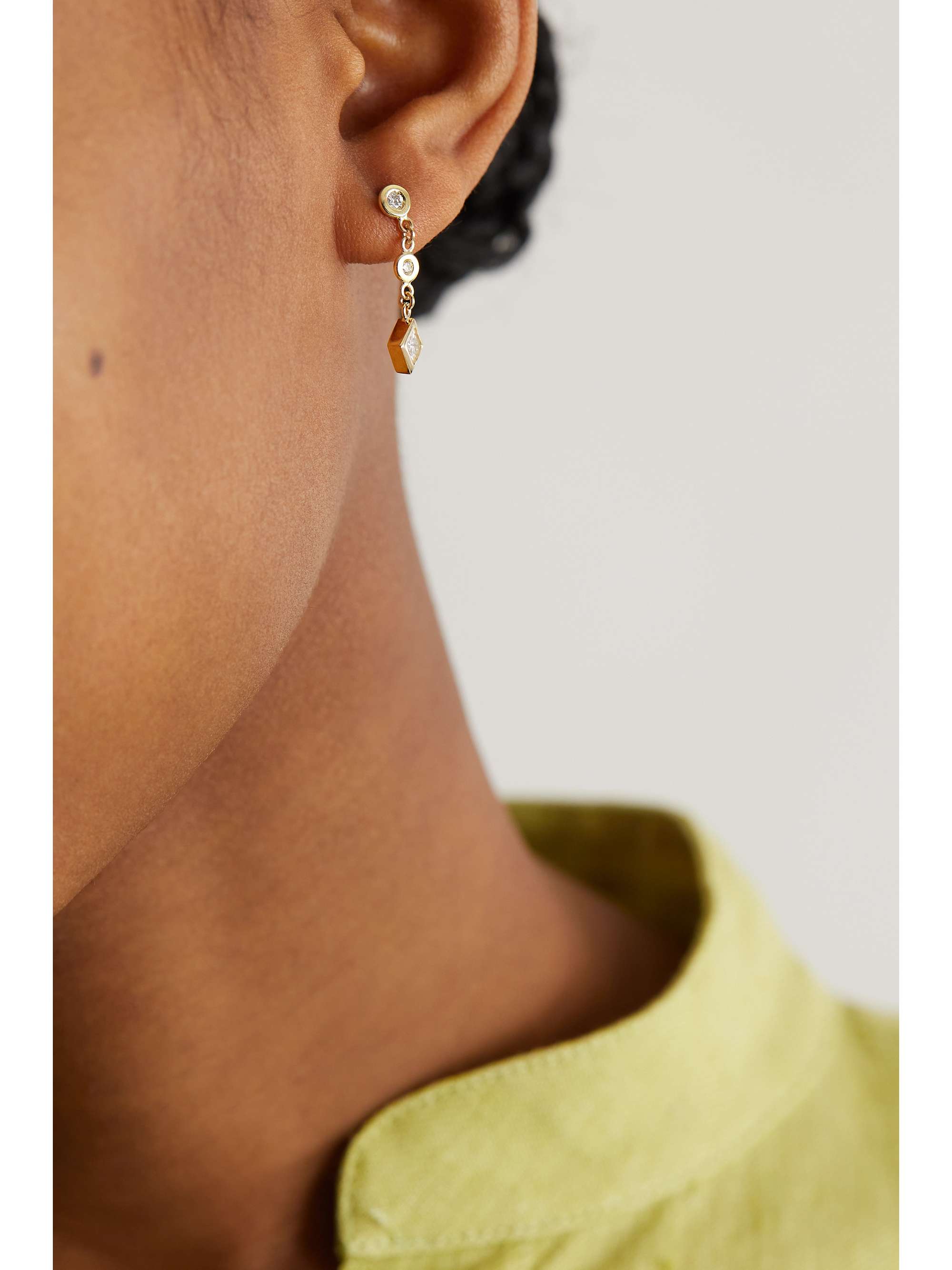 JACQUIE AICHE 14-karat gold diamond earring