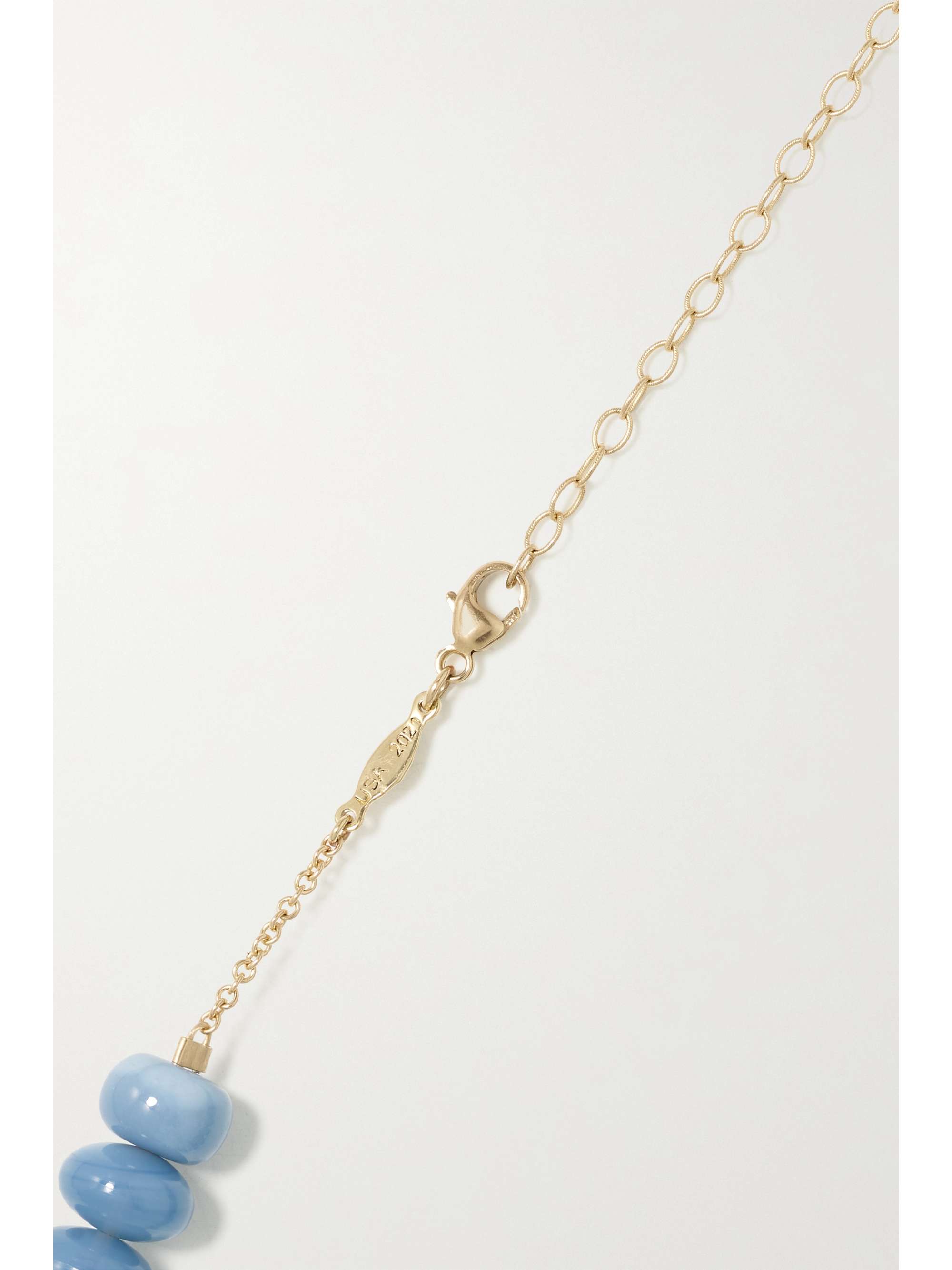 JACQUIE AICHE 14-karat gold calcite necklace