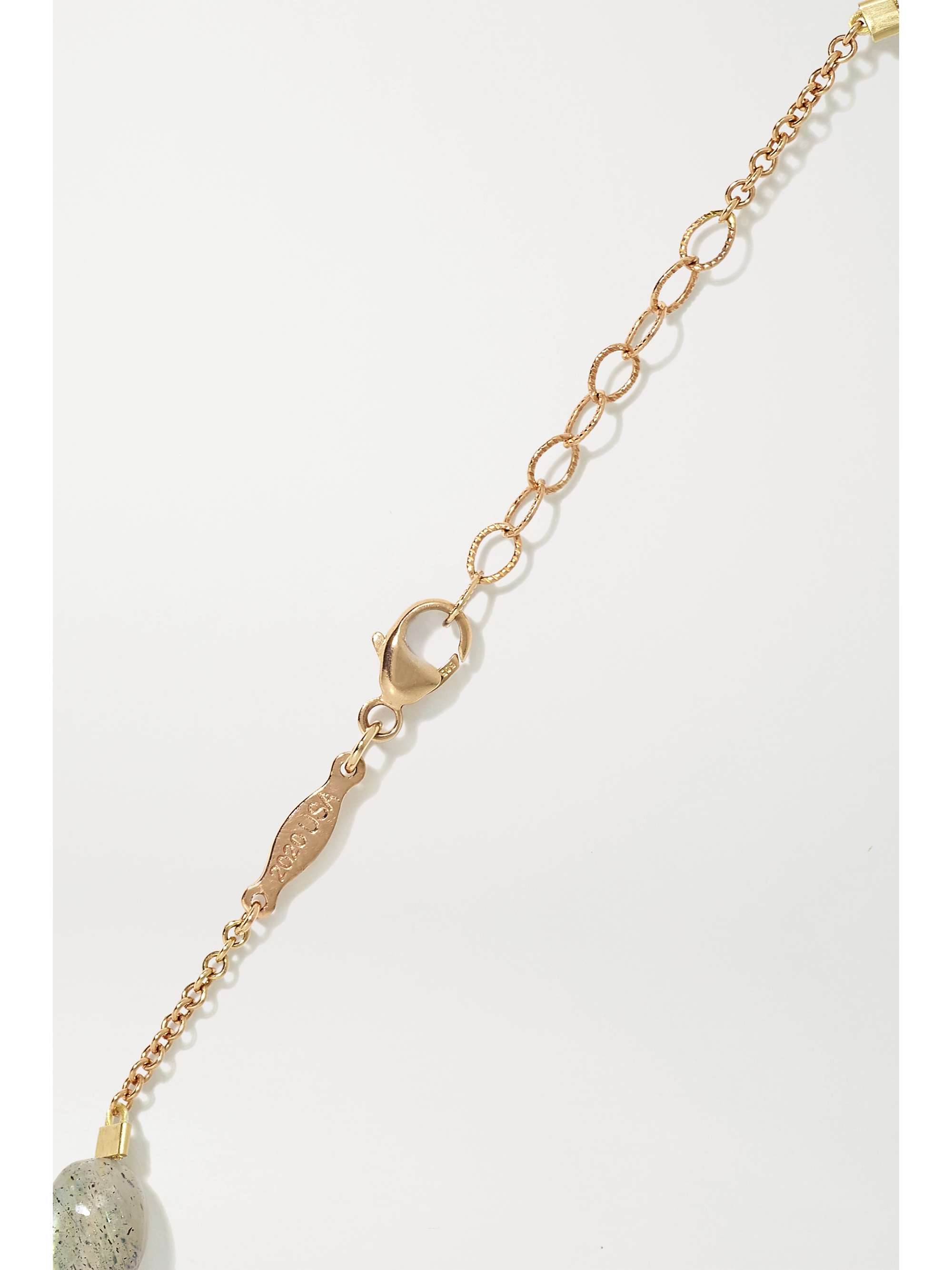 JACQUIE AICHE 14-karat rose gold, labradorite and diamond anklet