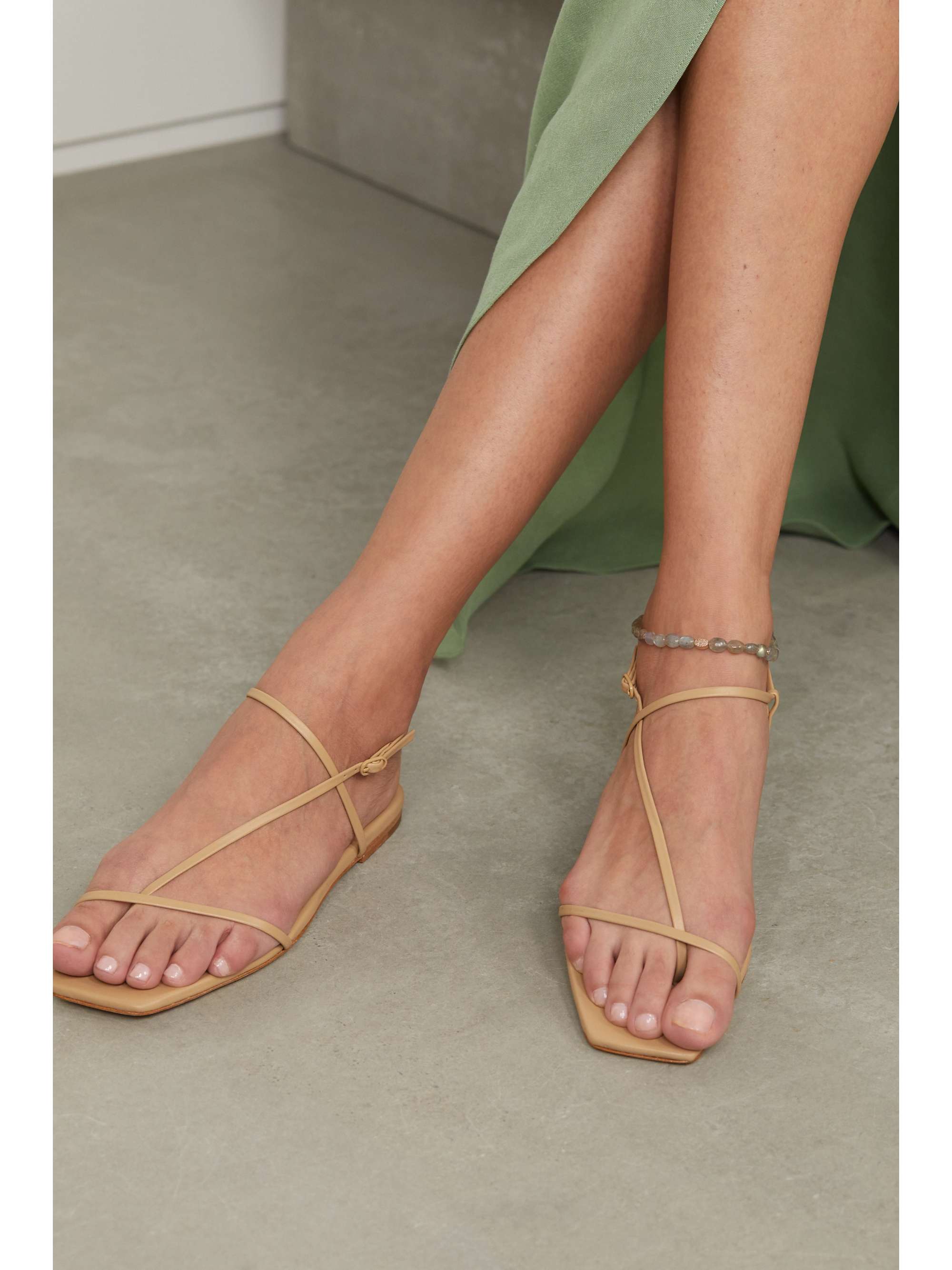 JACQUIE AICHE 14-karat rose gold, labradorite and diamond anklet