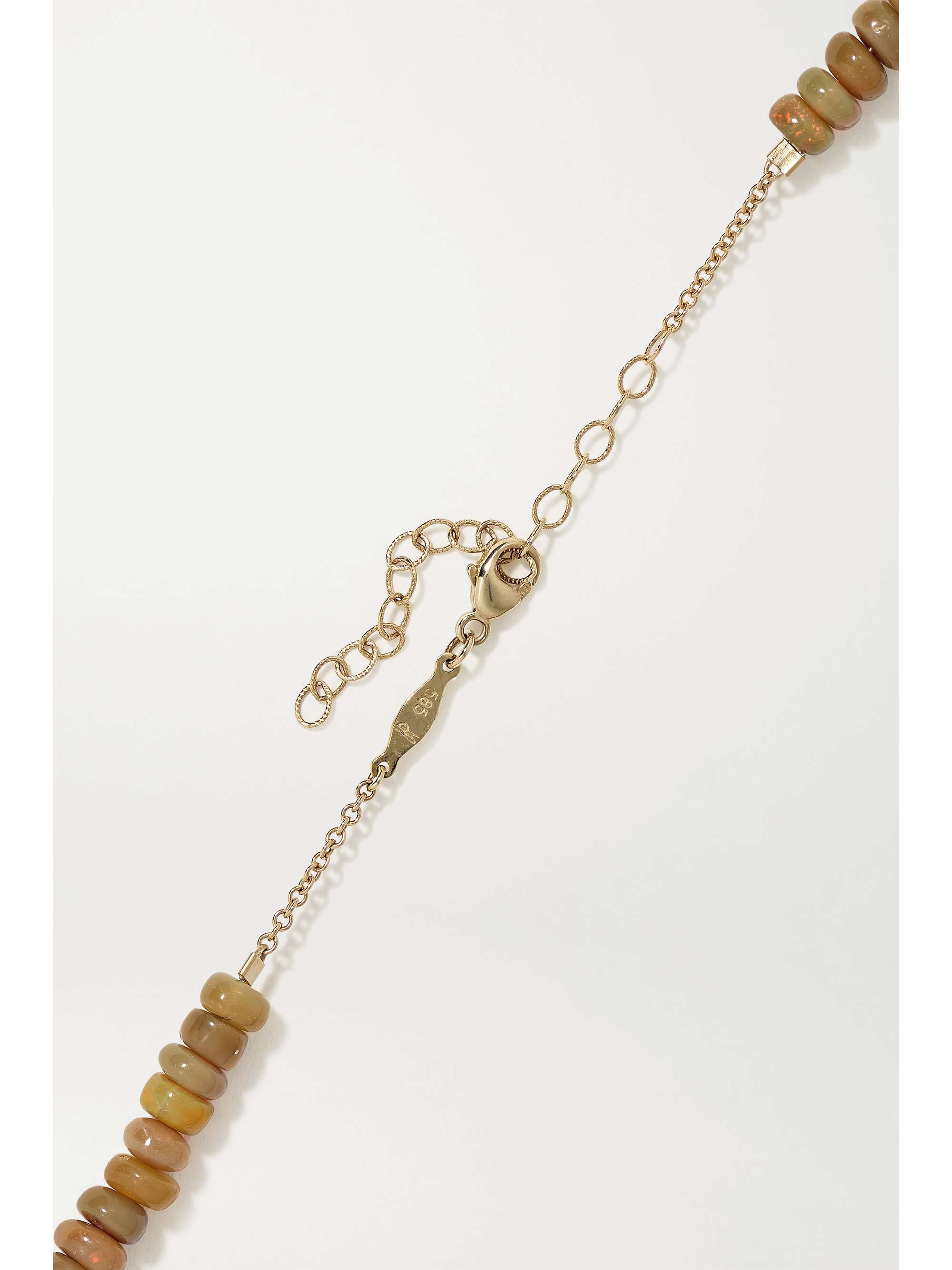 JACQUIE AICHE 14-karat gold, opal and diamond necklace