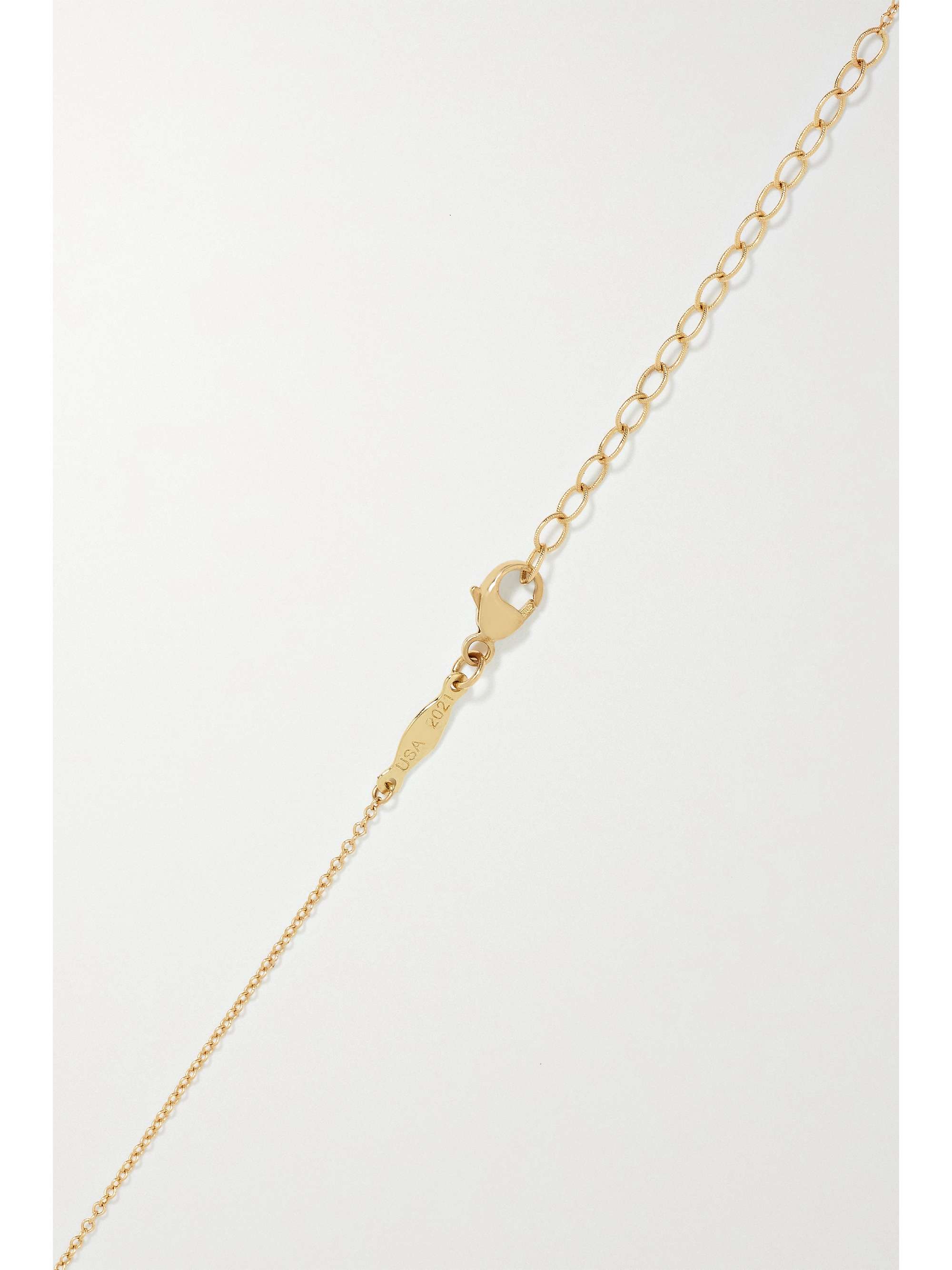 JACQUIE AICHE 14-karat gold, tourmaline and diamond necklace