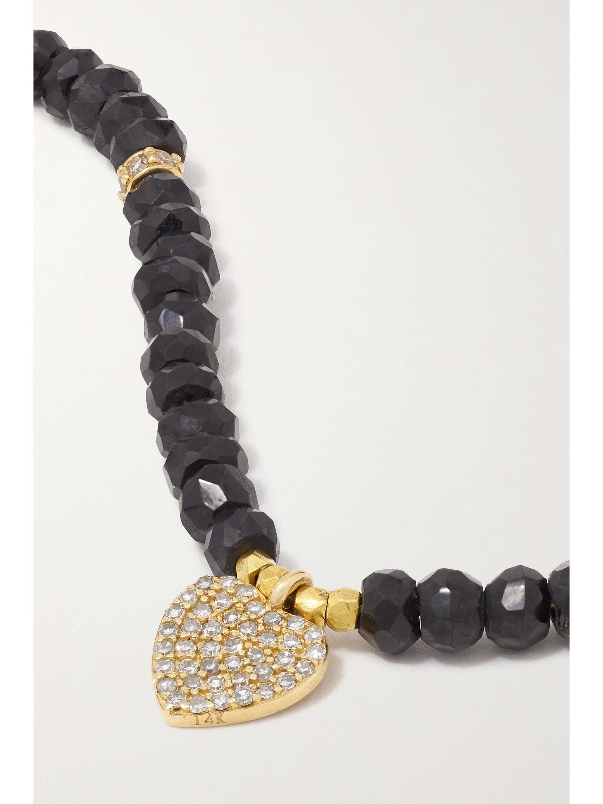 JACQUIE AICHE Fußkettchen aus 14 Karat Gold mit Onyxen und Diamanten