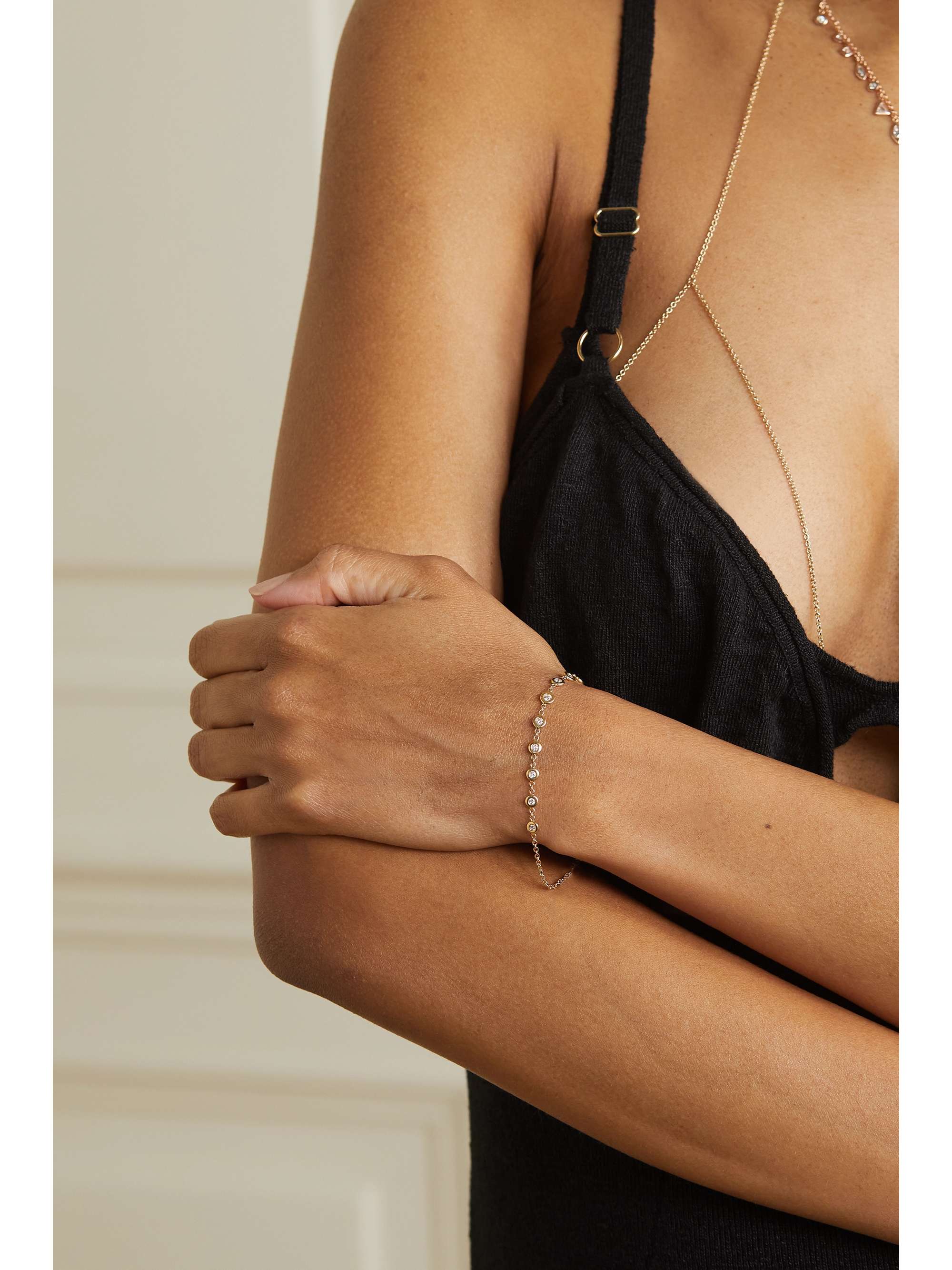 JACQUIE AICHE Emily 14-karat gold diamond bracelet
