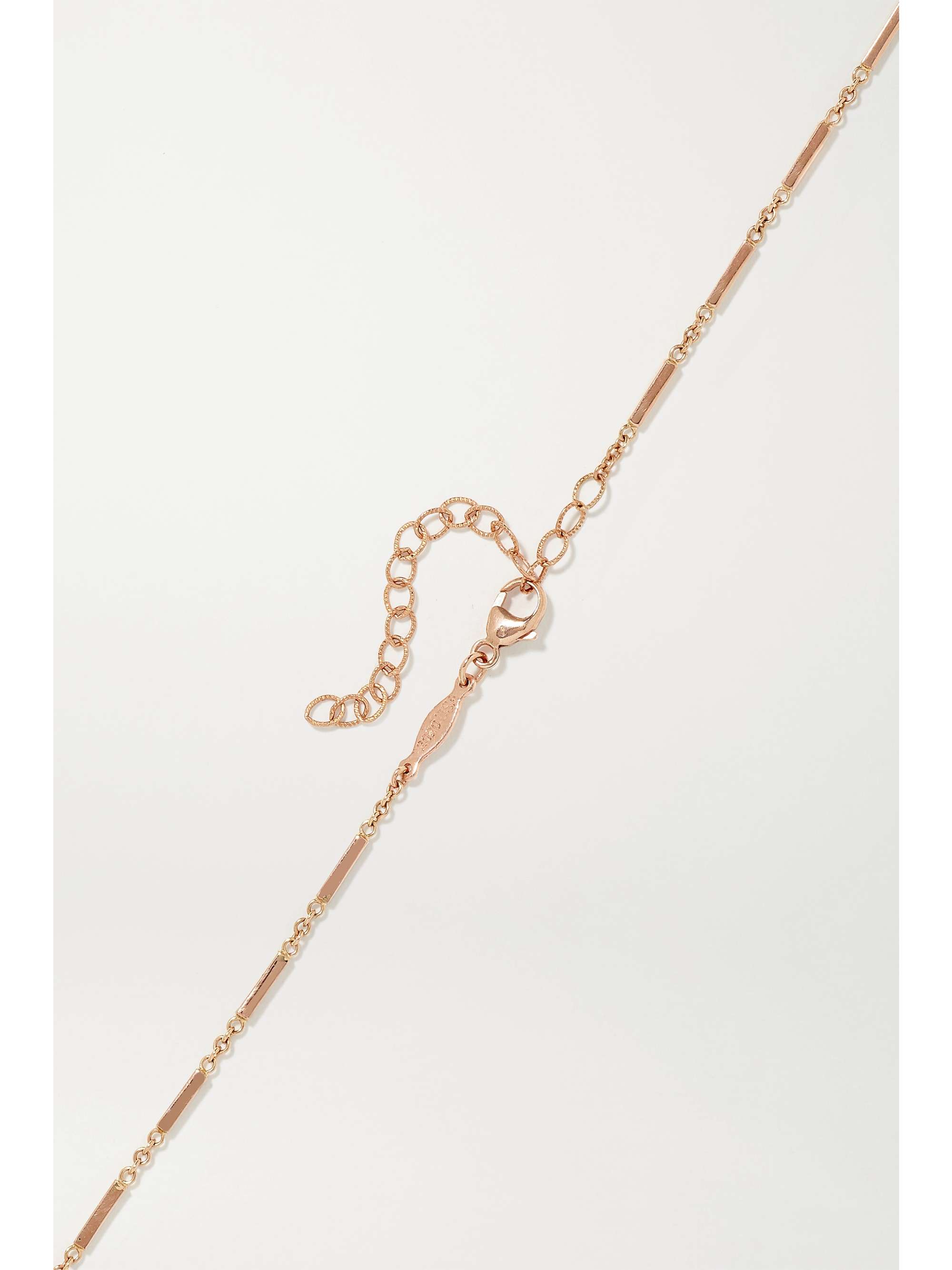 JACQUIE AICHE 14-karat rose gold, onyx and diamond necklace