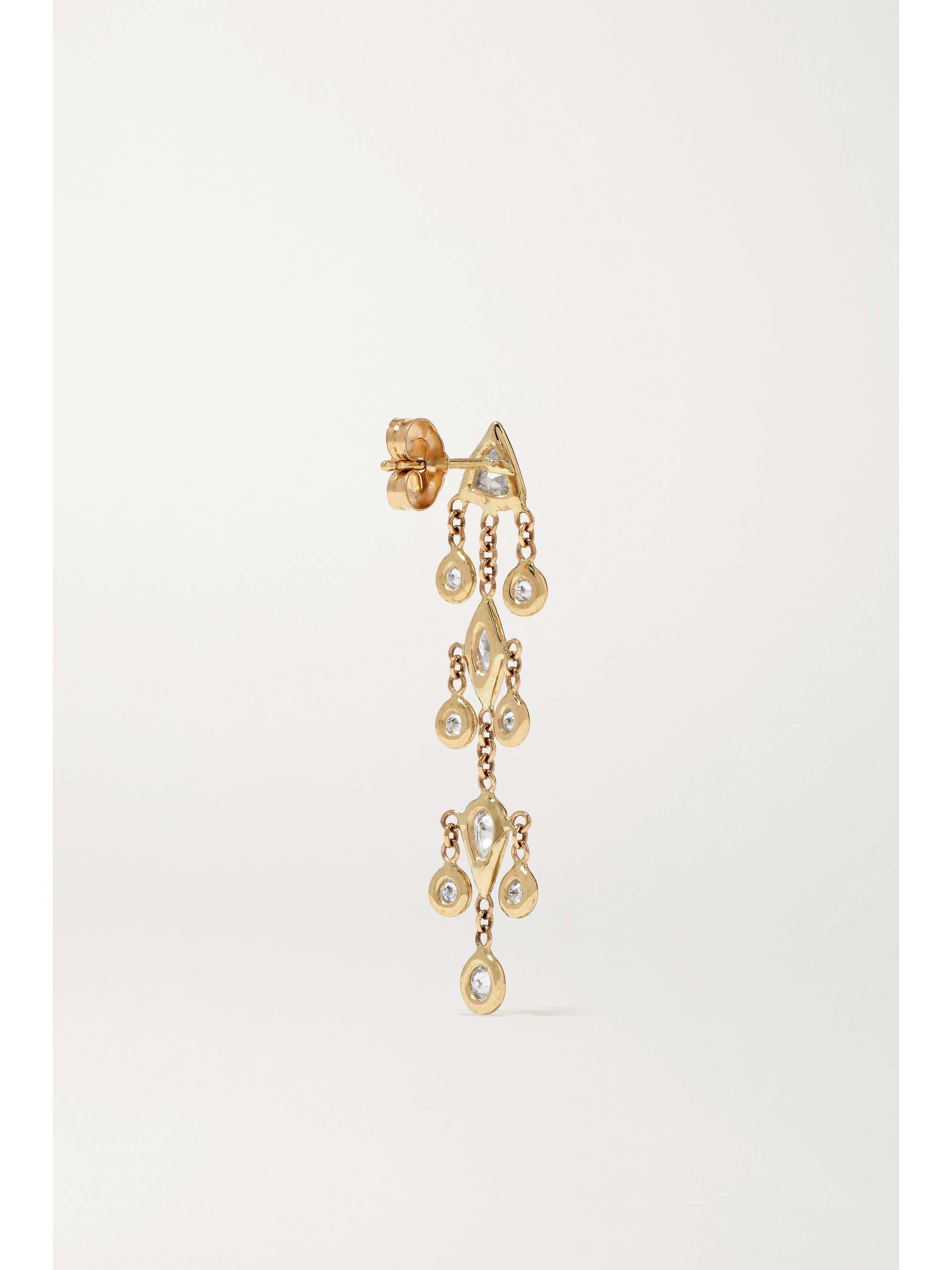 JACQUIE AICHE Shaker 14-karat gold diamond earring