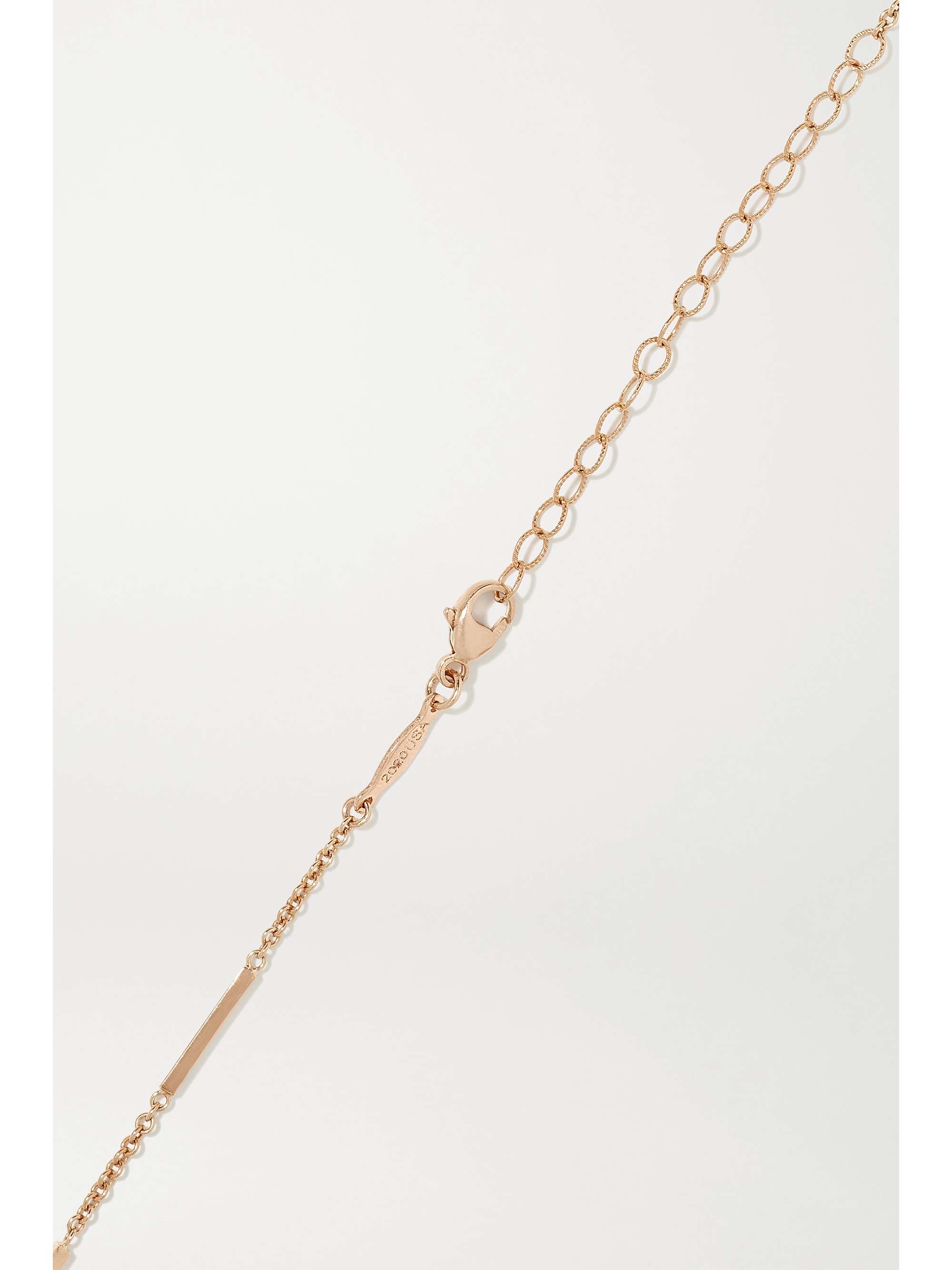 JACQUIE AICHE Double Horn 14-karat rose gold, bone and diamond necklace