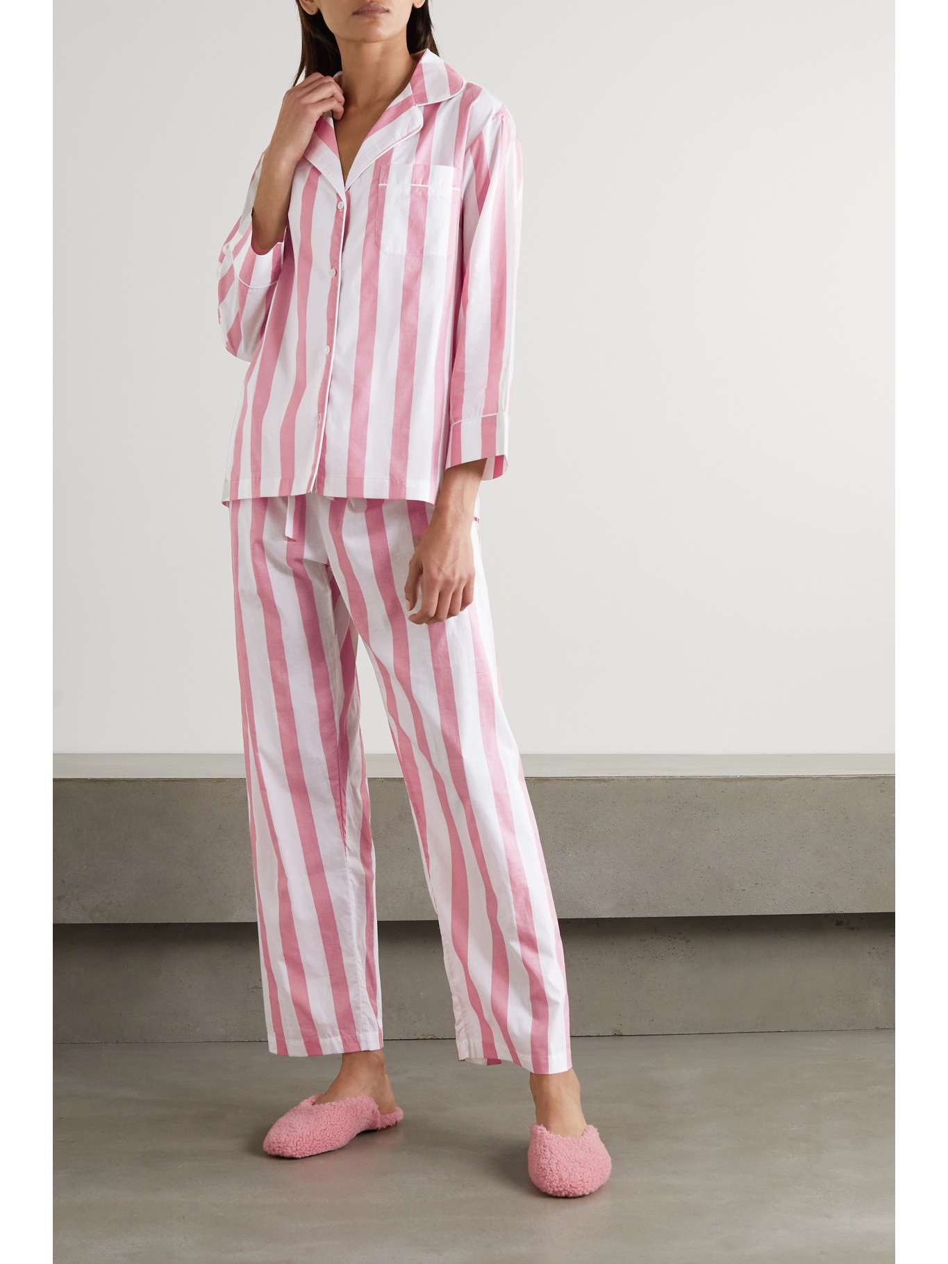 HONNA + NET SUSTAIN striped organic cottonvoile pajama set NETAPORTER