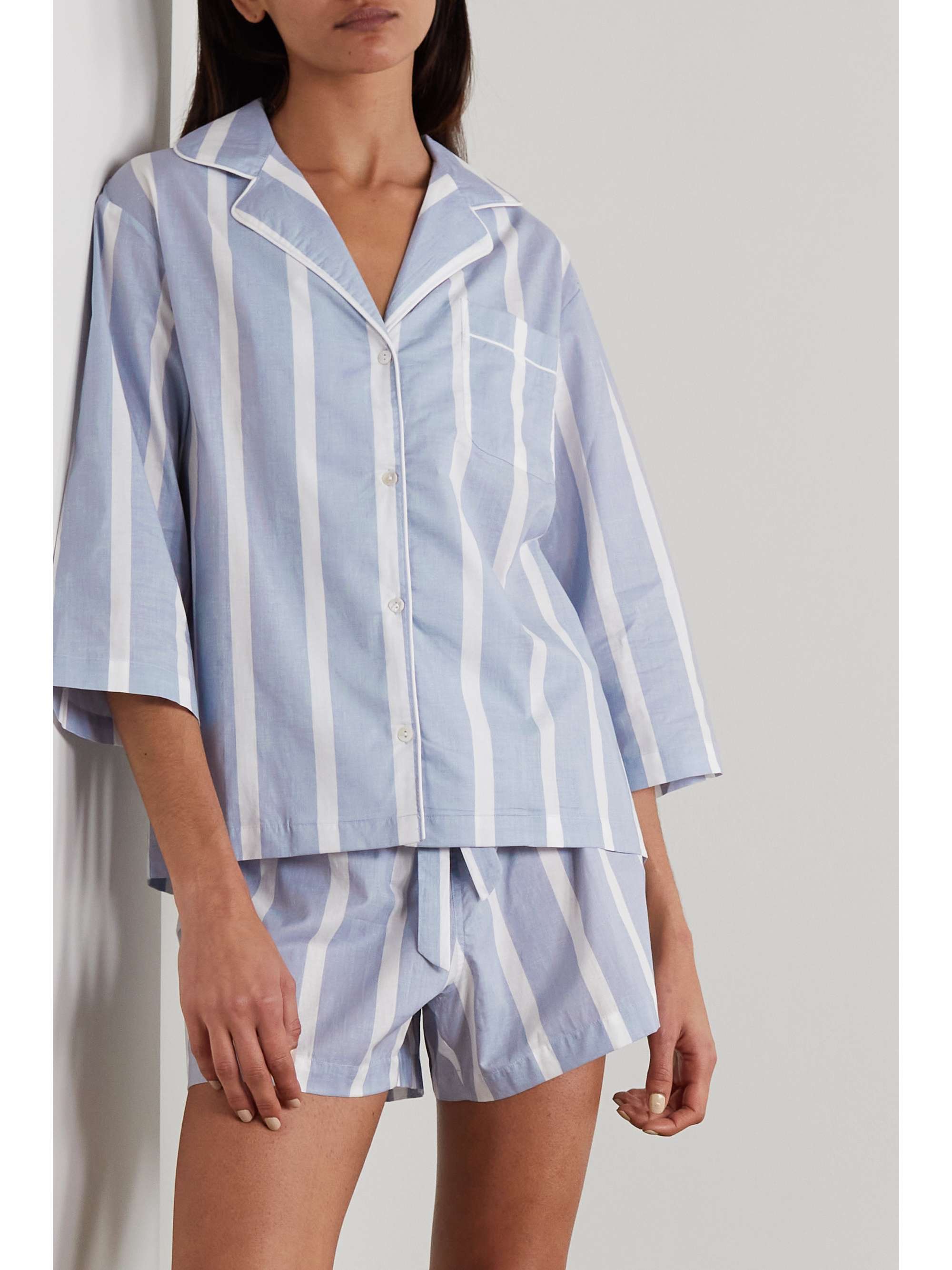 HONNA + NET SUSTAIN striped organic cotton-voile pajama set