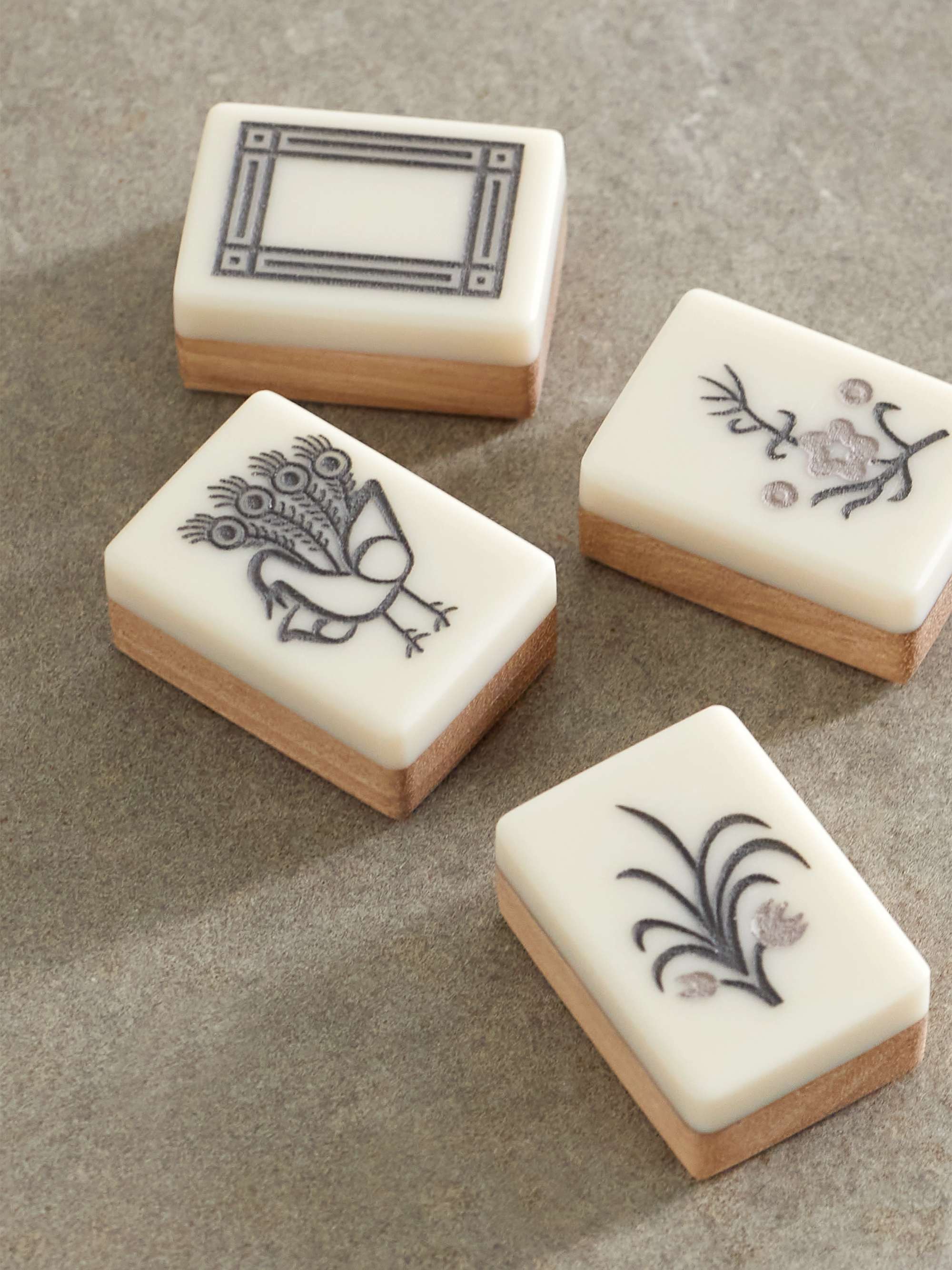 BRUNELLO CUCINELLI Walnut wood and Krion Mahjong set