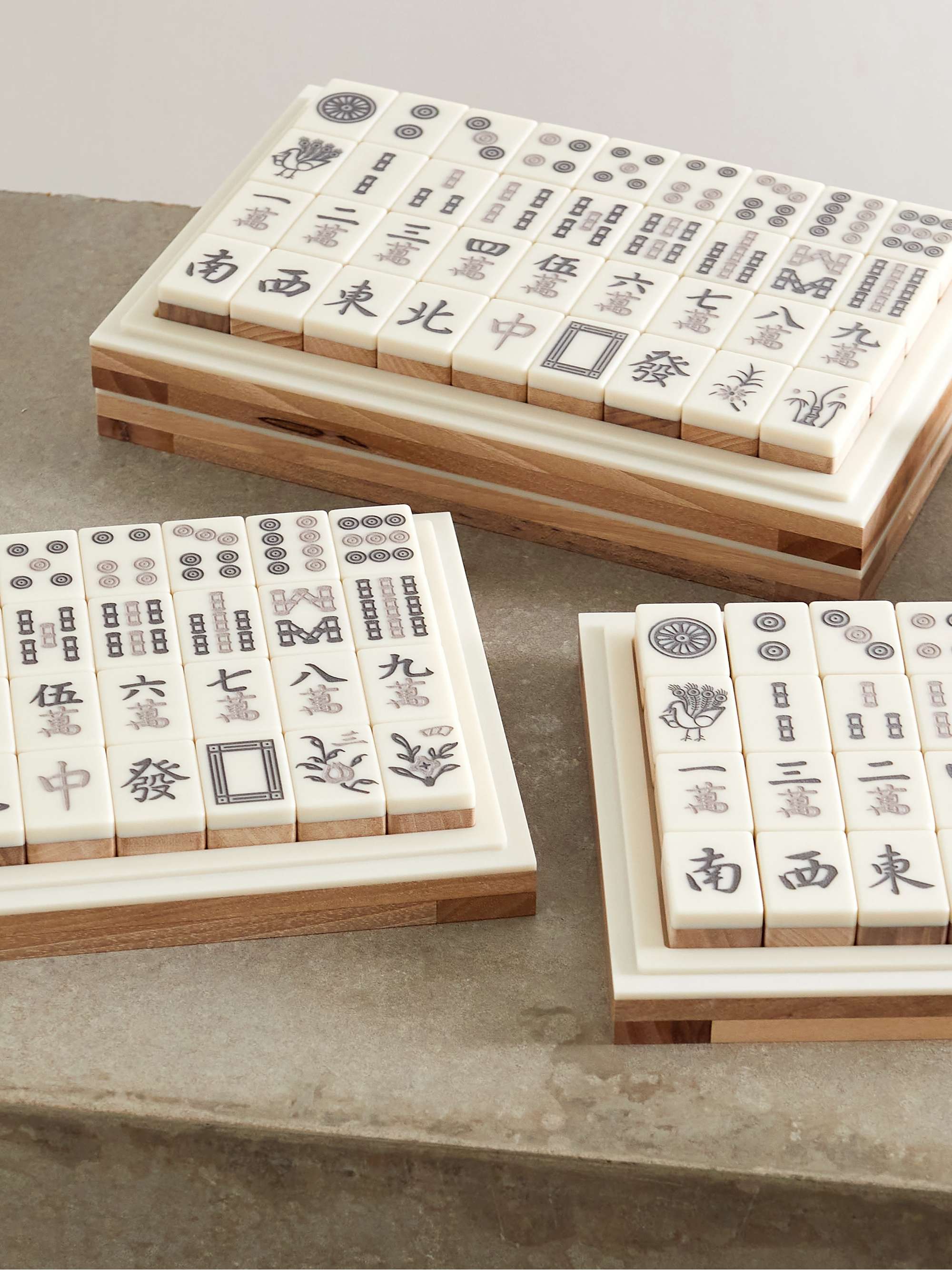BRUNELLO CUCINELLI Walnut wood and Krion Mahjong set