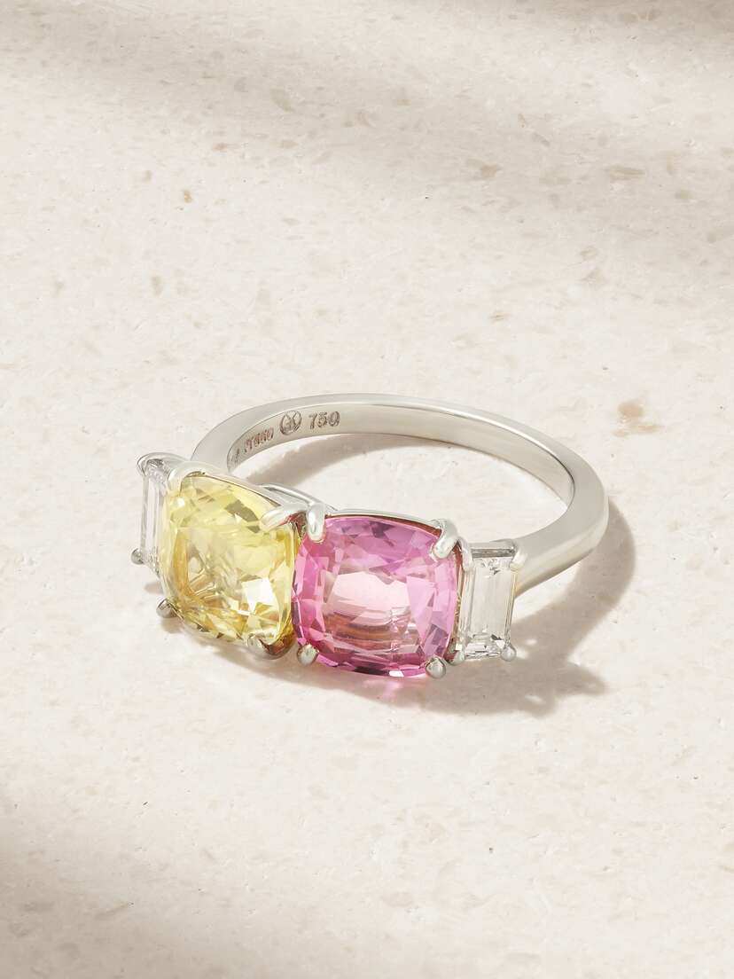 Bayco 18-karat And Platinum, Sapphire And Diamond Ring - 6 1/2