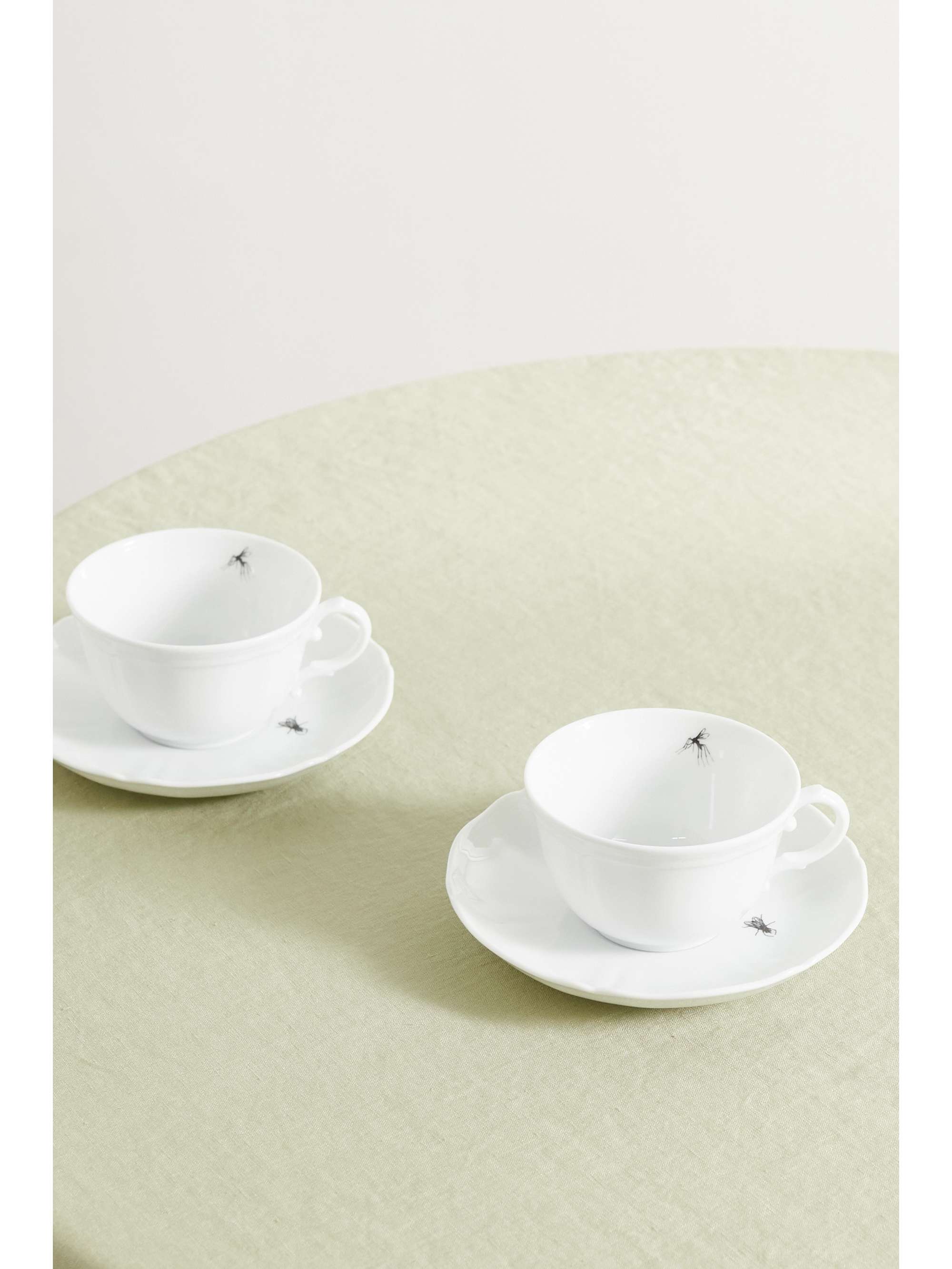 GINORI 1735 + Off-White printed porcelain tea cup and saucer set