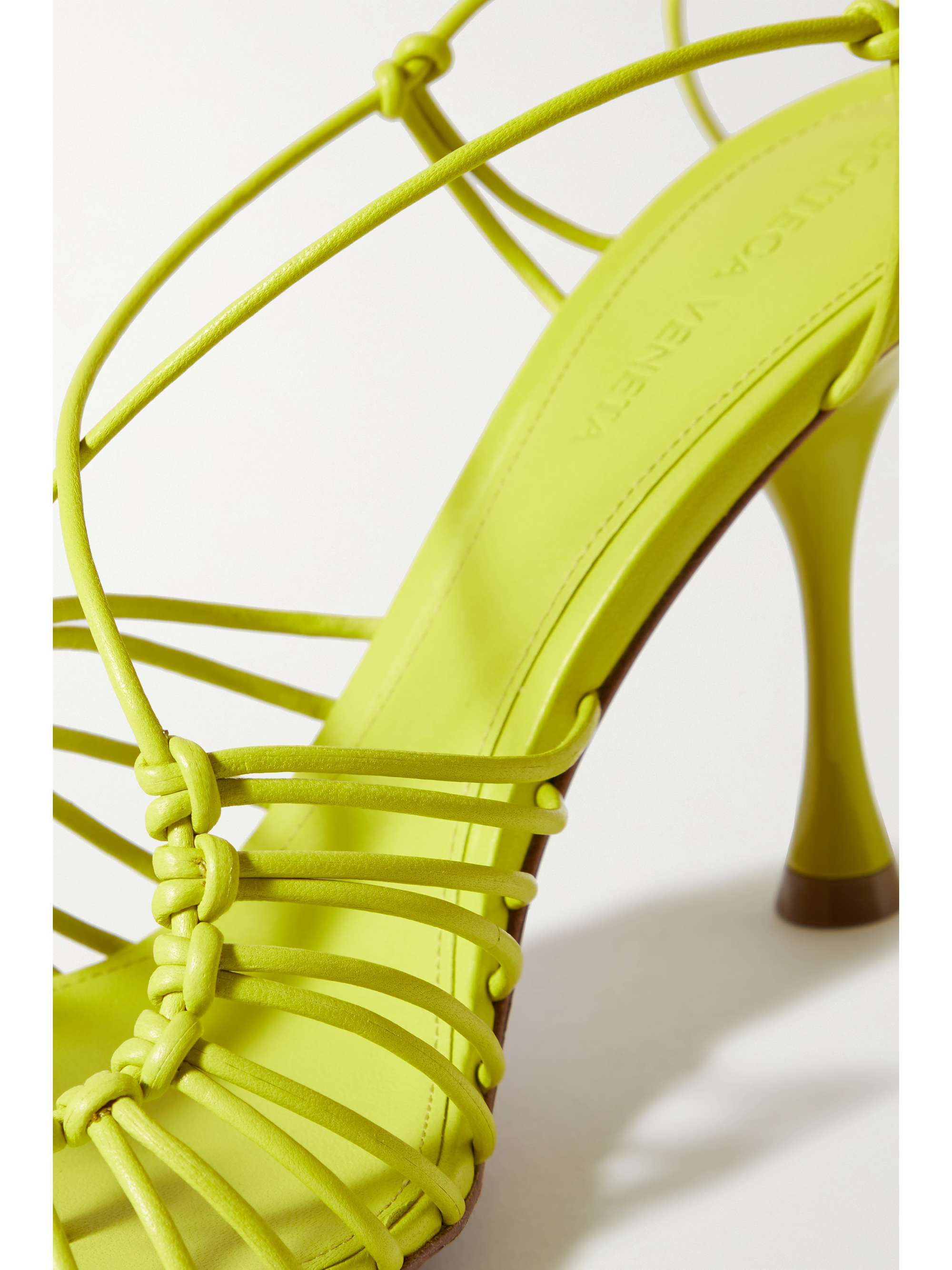 Lime green Knotted leather sandals 