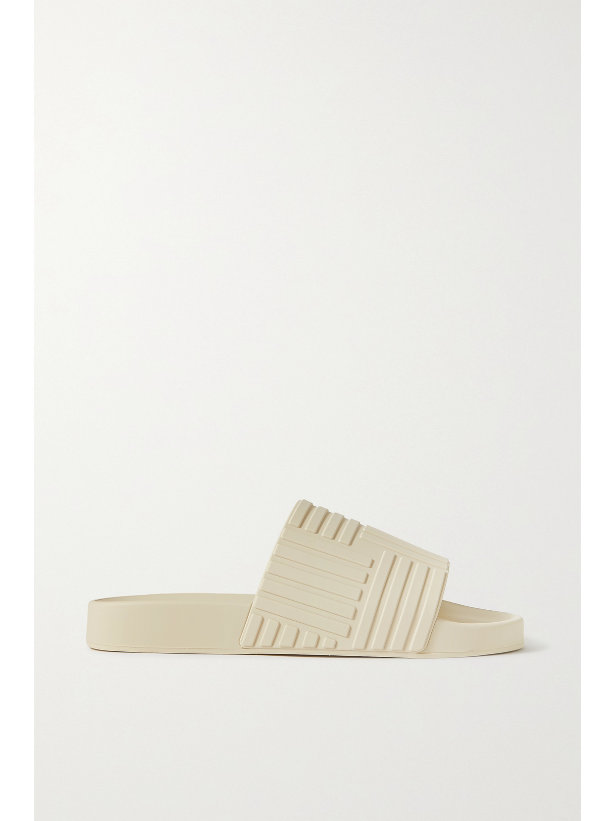 Bottega Veneta Intrecciato-effect Rubber Slides In Off-white