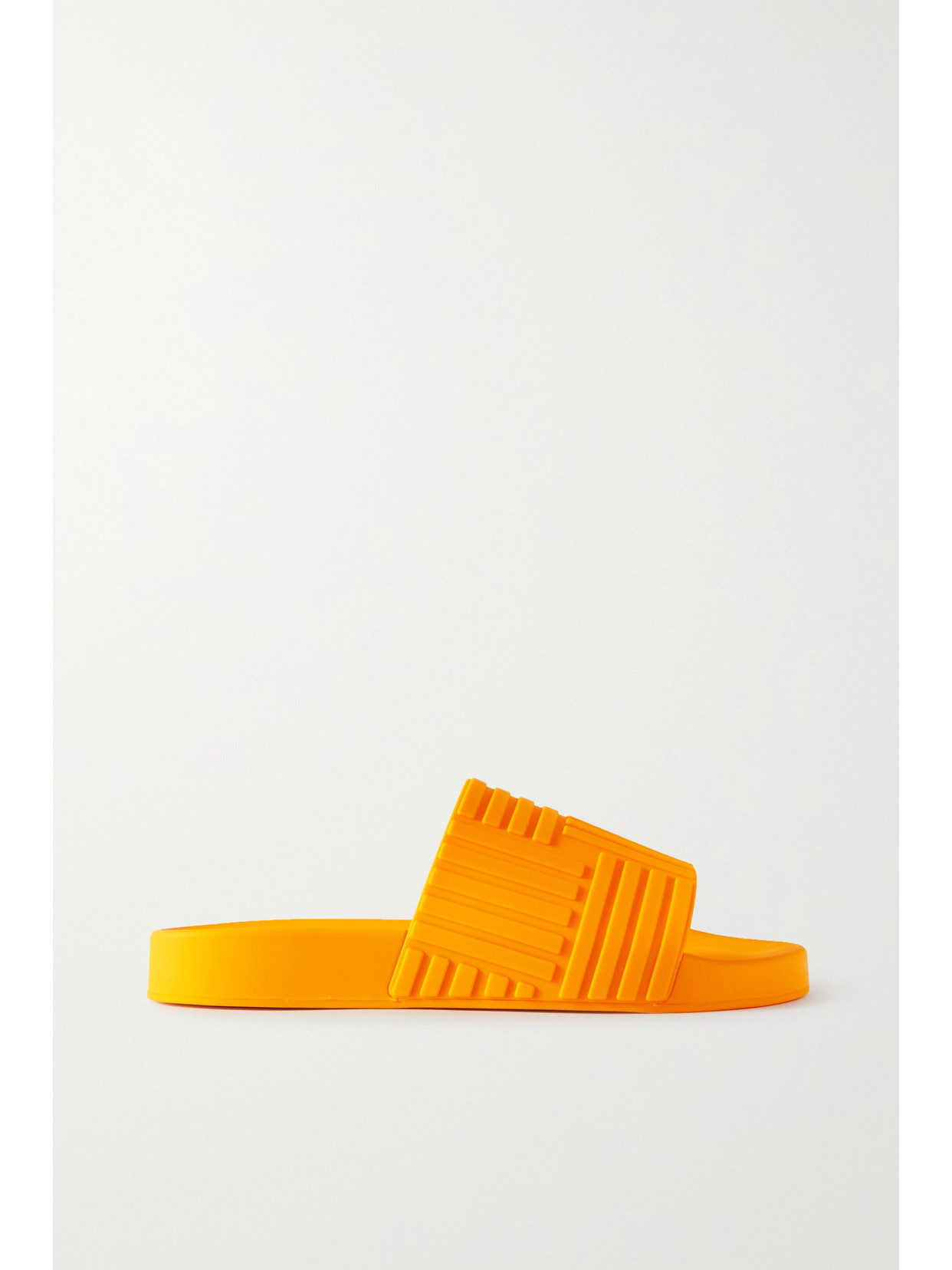 Bottega Veneta Intrecciato Logo-embossed Slides In Orange