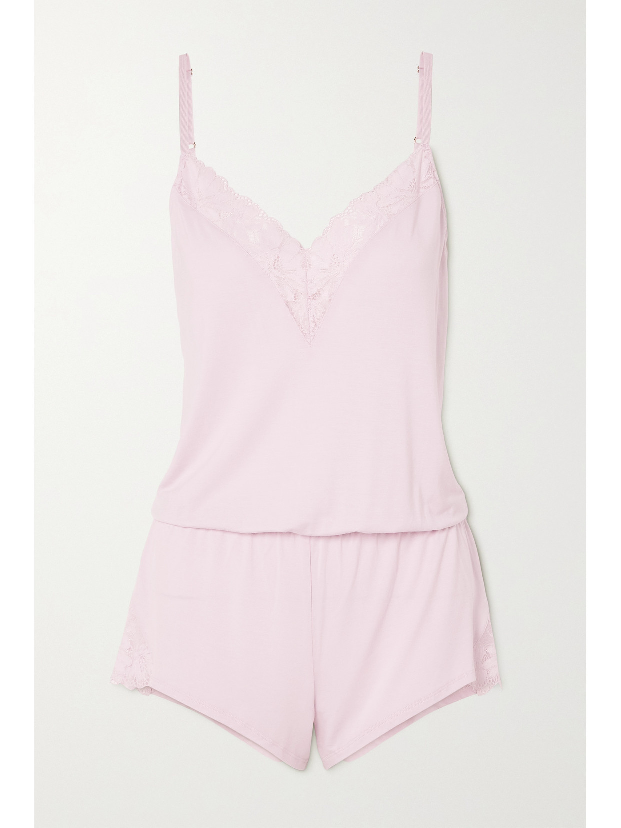 Eberjey Rosalia Lace-trimmed Stretch-modal Pajama Set In Purple
