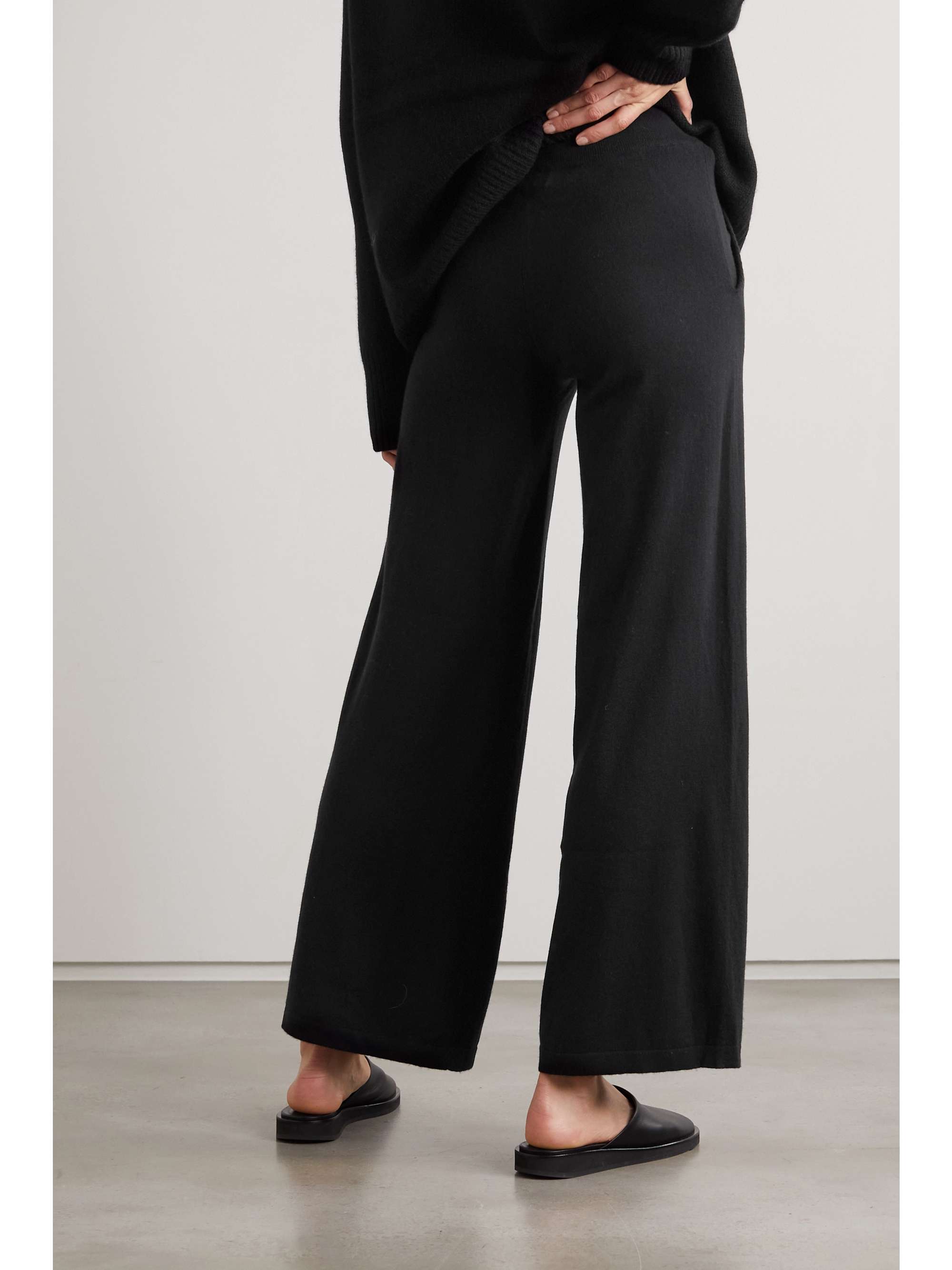 Black Swing cashmere wide-leg pants 