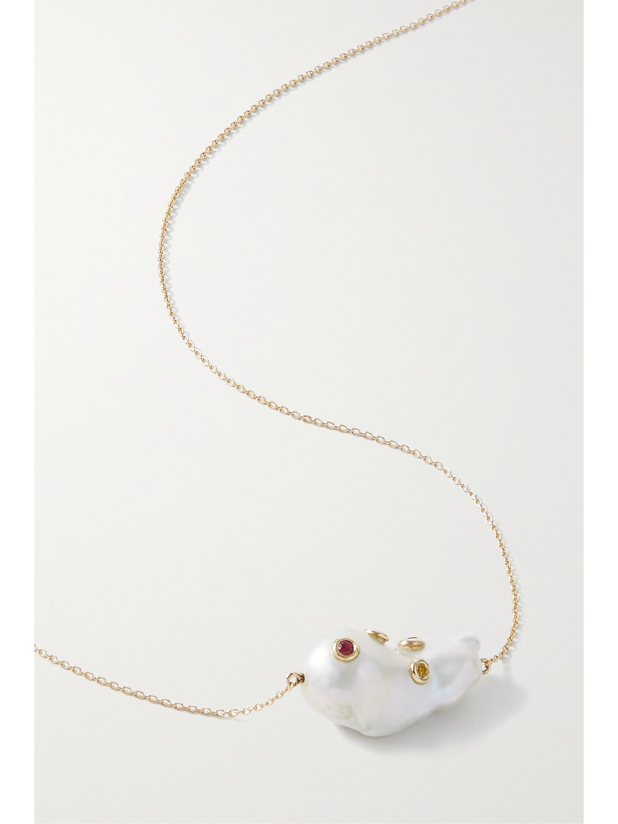 Charms Company - 14-karat Gold, Pearl And Sapphire Necklace - one size 22 Awaiting product image