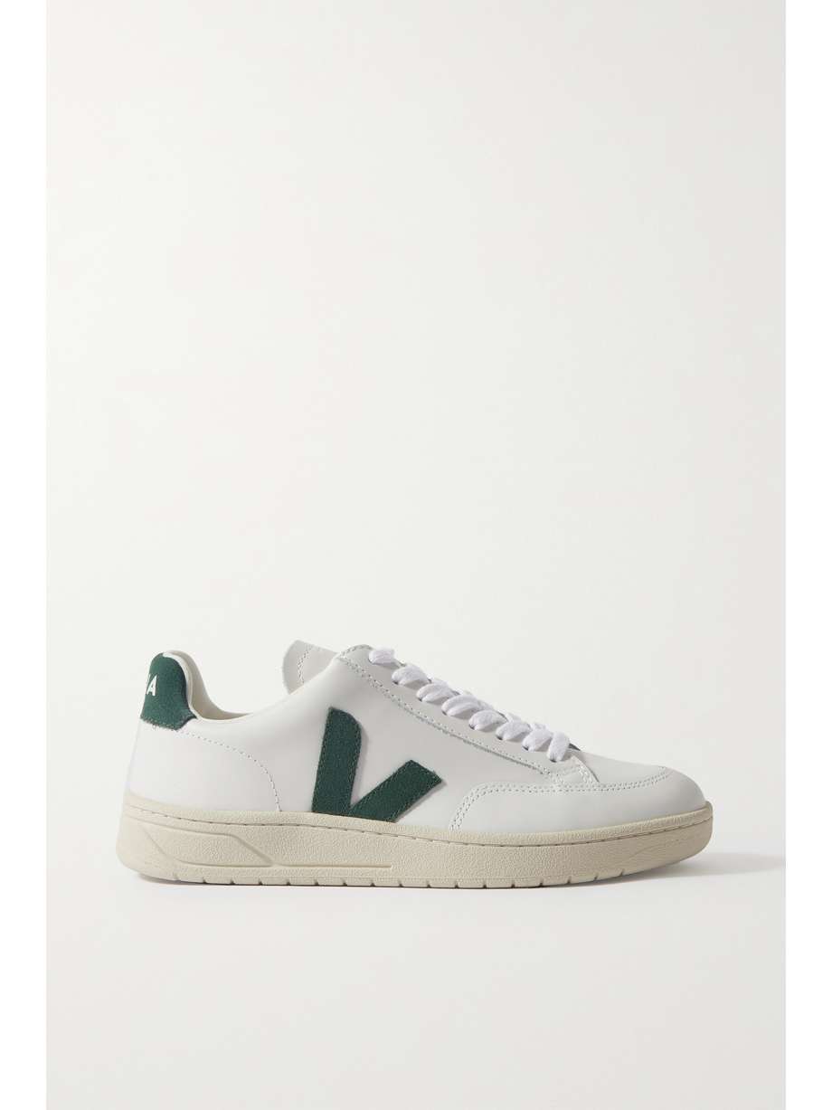 net-a-porter.com | V-12 suede-trimmed leather sneakers