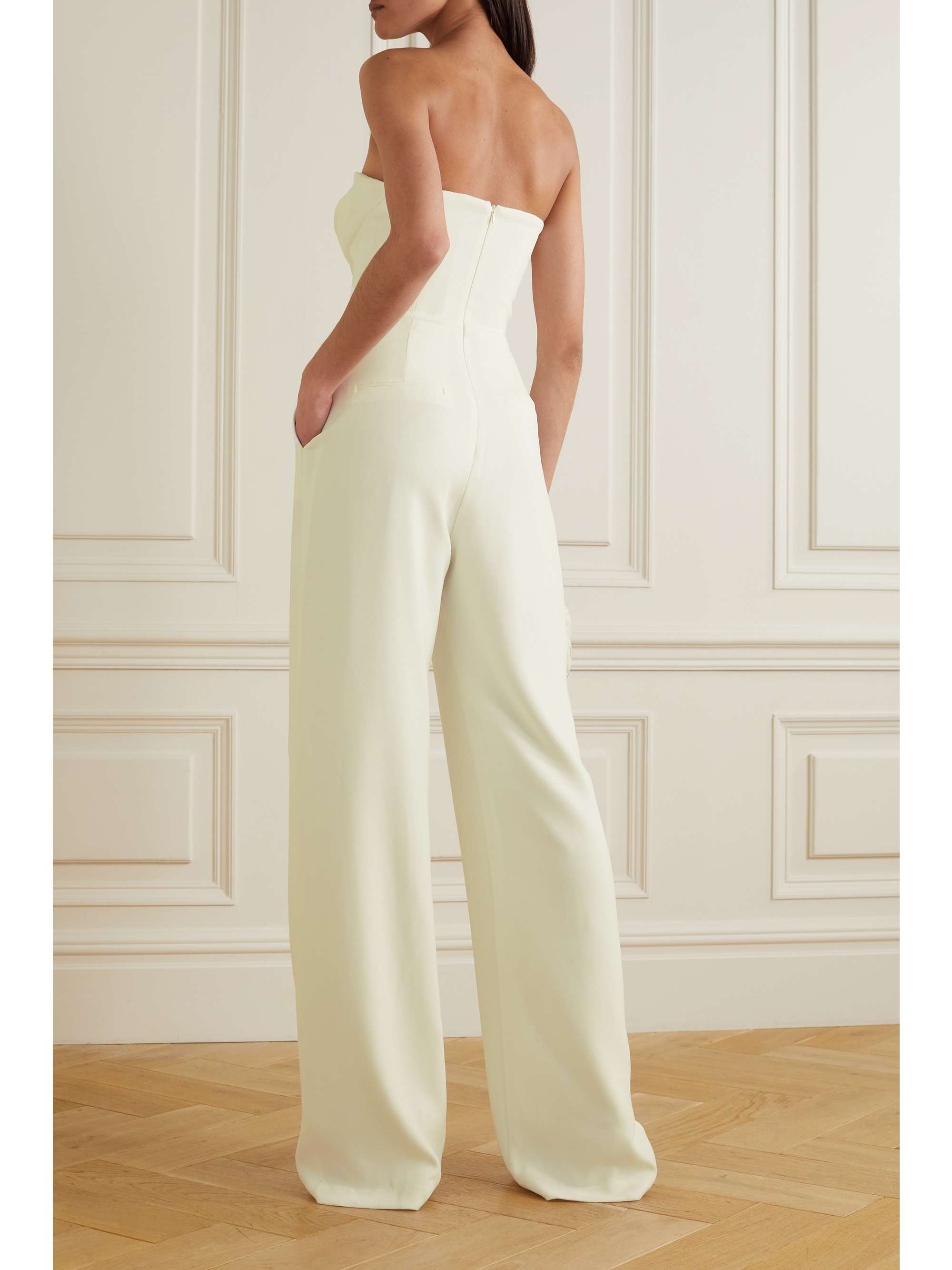 ALEX PERRY Hayden strapless draped crepe jumpsuit | NET-A-PORTER