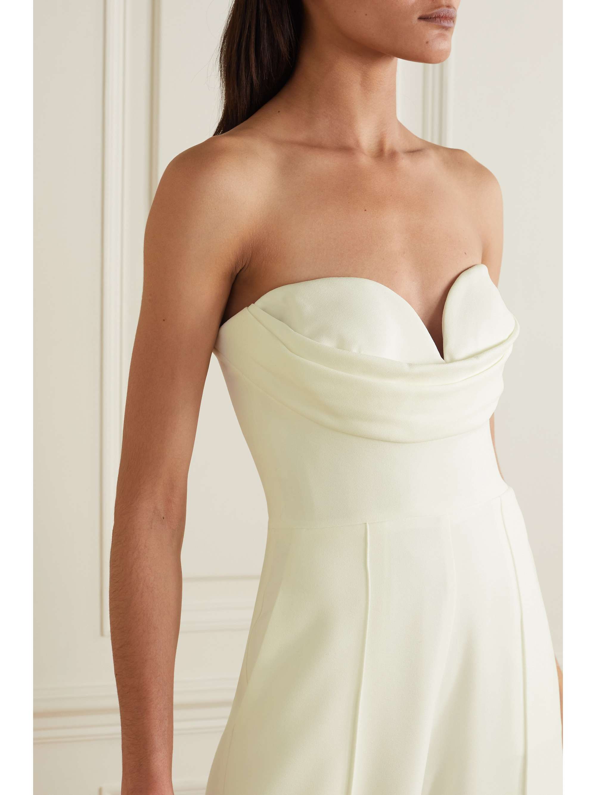 ALEX PERRY Hayden strapless draped crepe jumpsuit