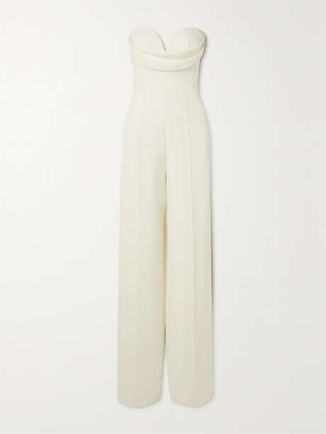 ALEX PERRY Hayden strapless draped crepe jumpsuit | NET-A-PORTER