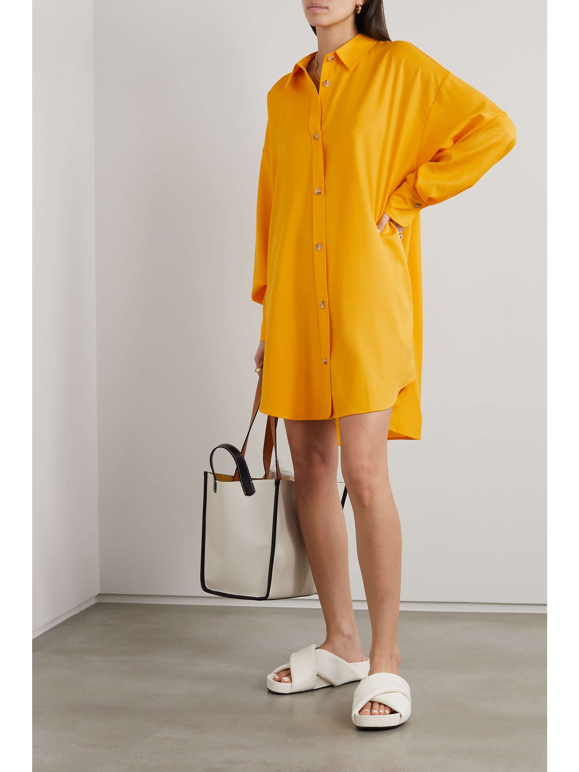 KING & TUCKFIELD Oversized wool-twill shirt dress | NET-A-PORTER