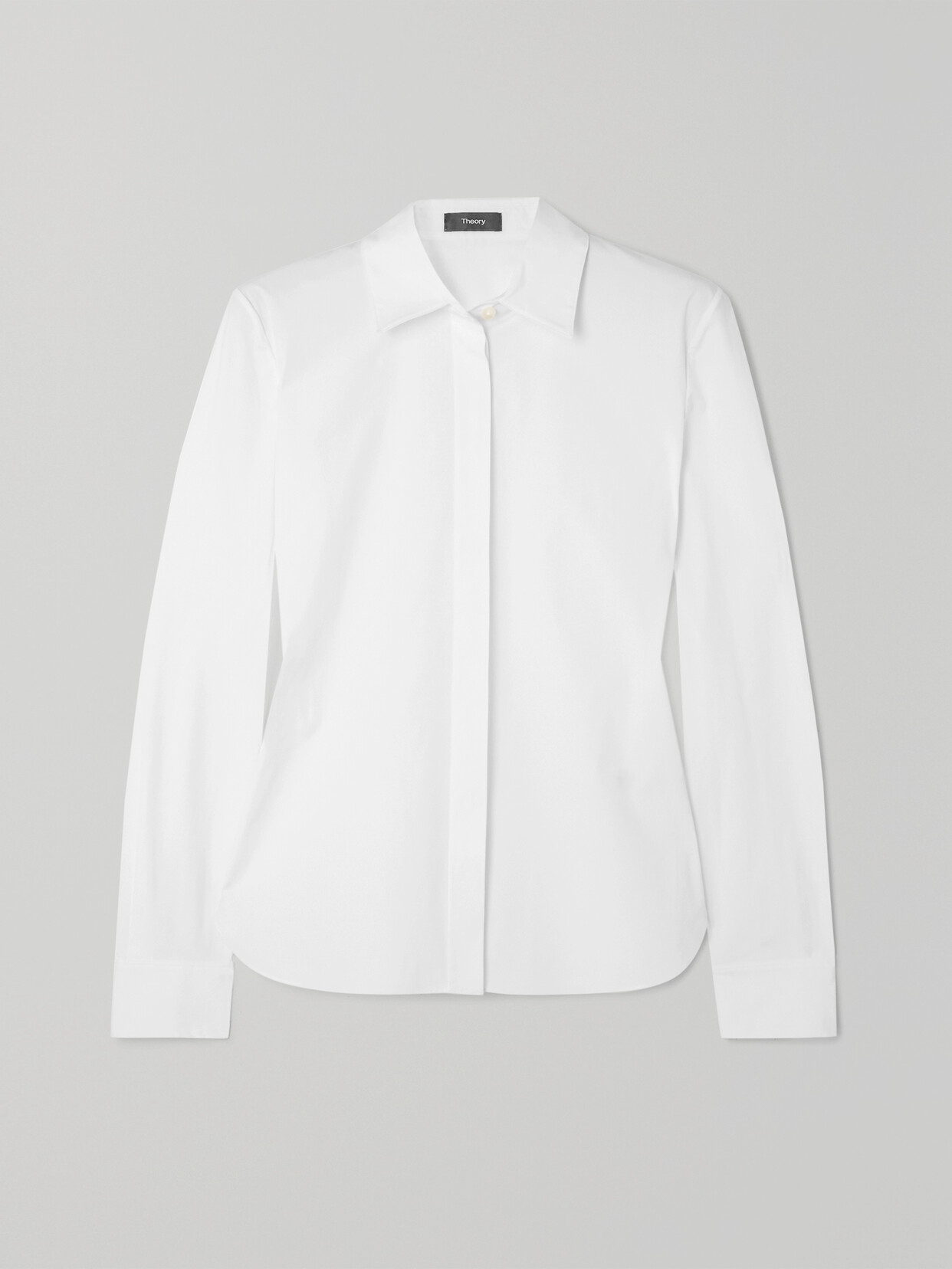 Theory Button-front Boyfriend Shirt In White