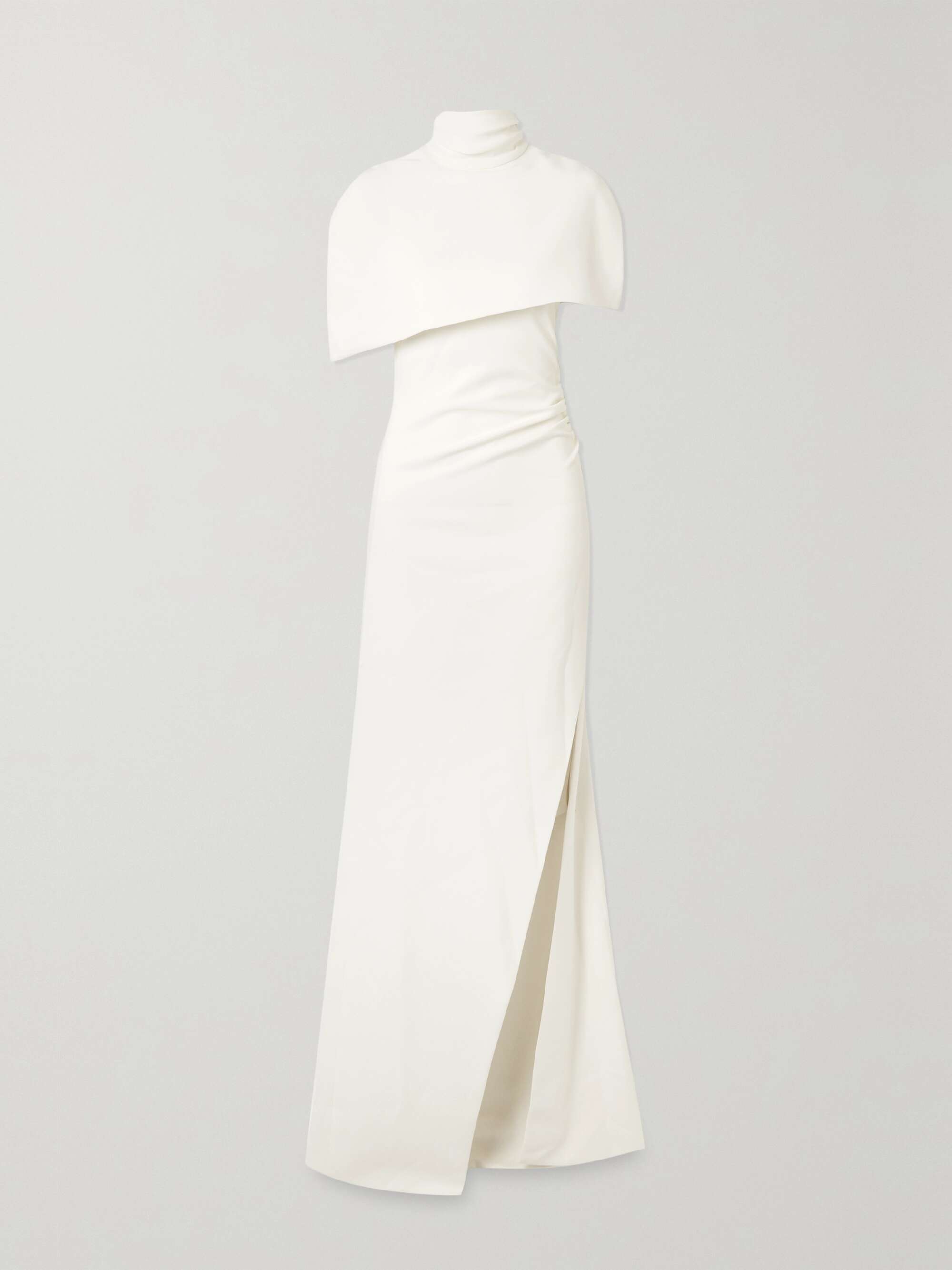 Cape-effect crepe gown