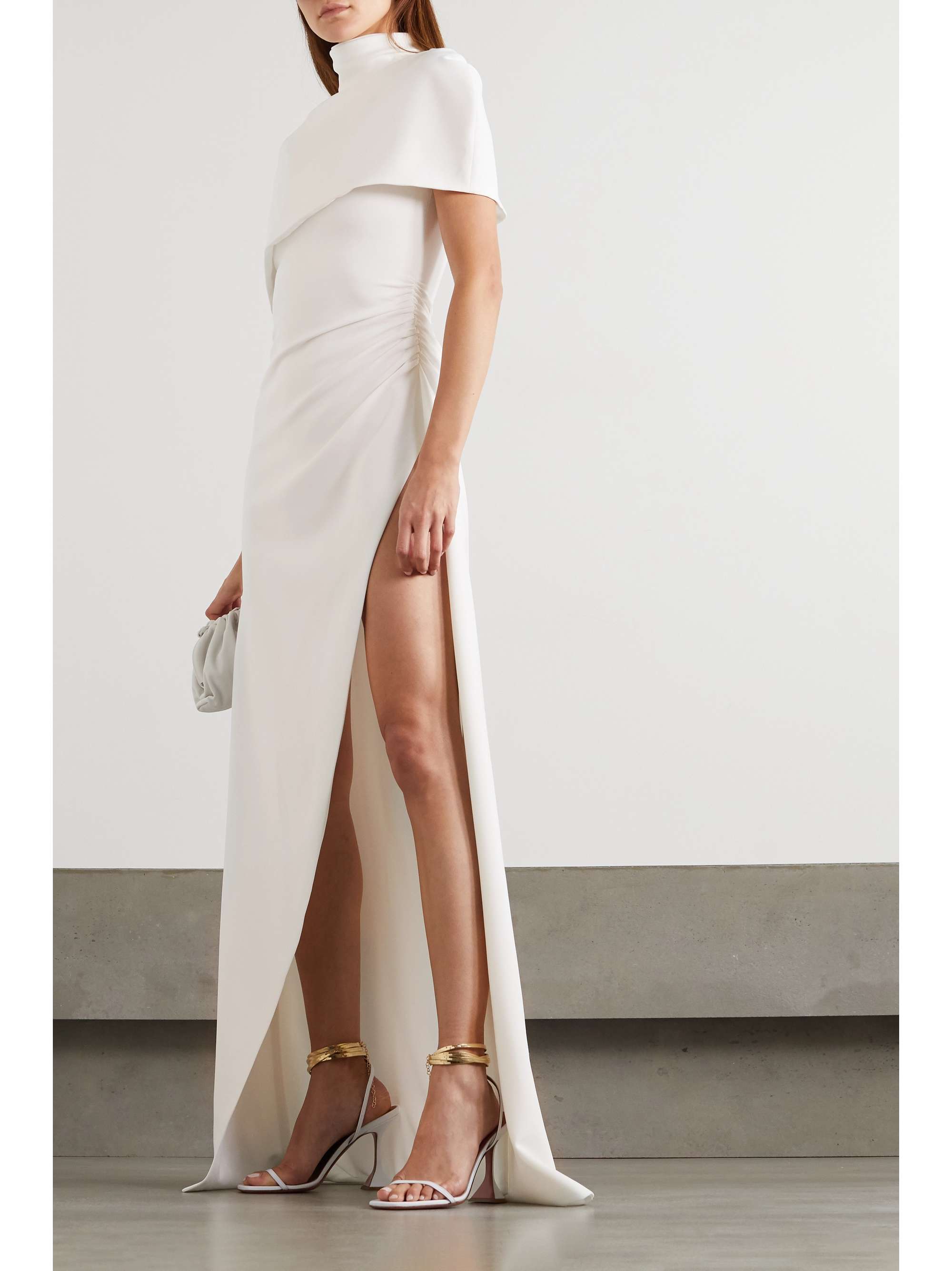 BRANDON MAXWELL Cape-effect crepe gown