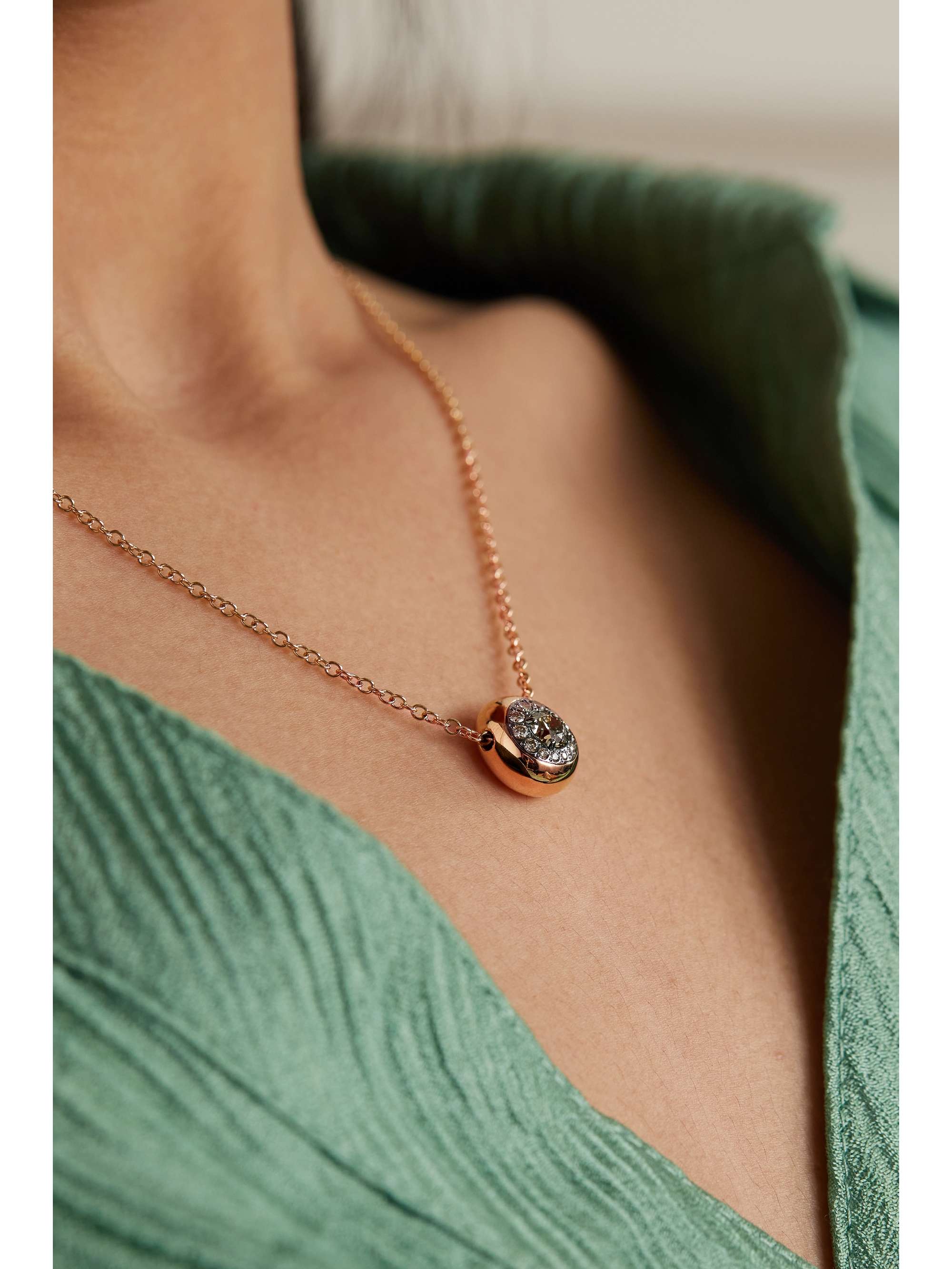 POMELLATO Nuvola 18-karat rose gold diamond necklace