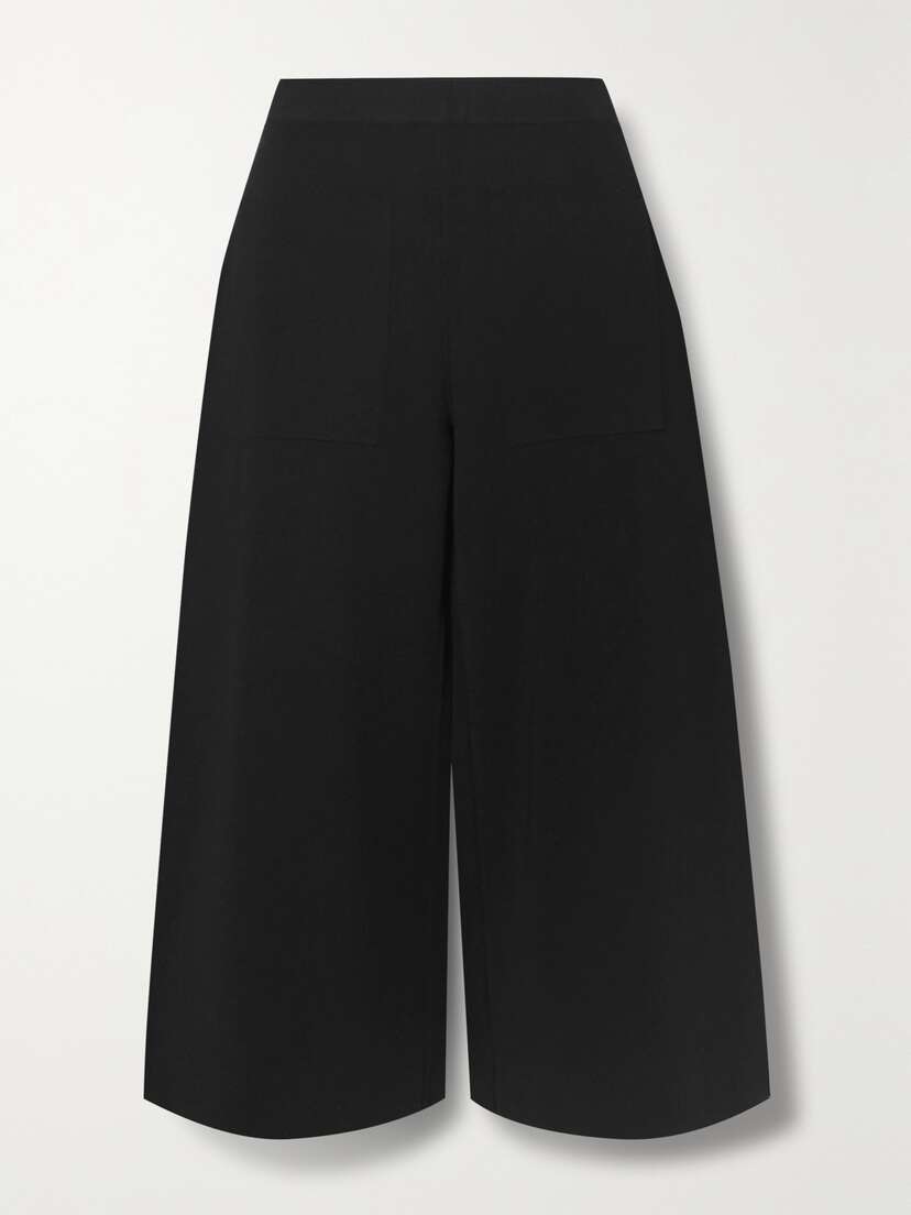 Stella McCartney Cropped Stretch-knit Wide-leg Pants