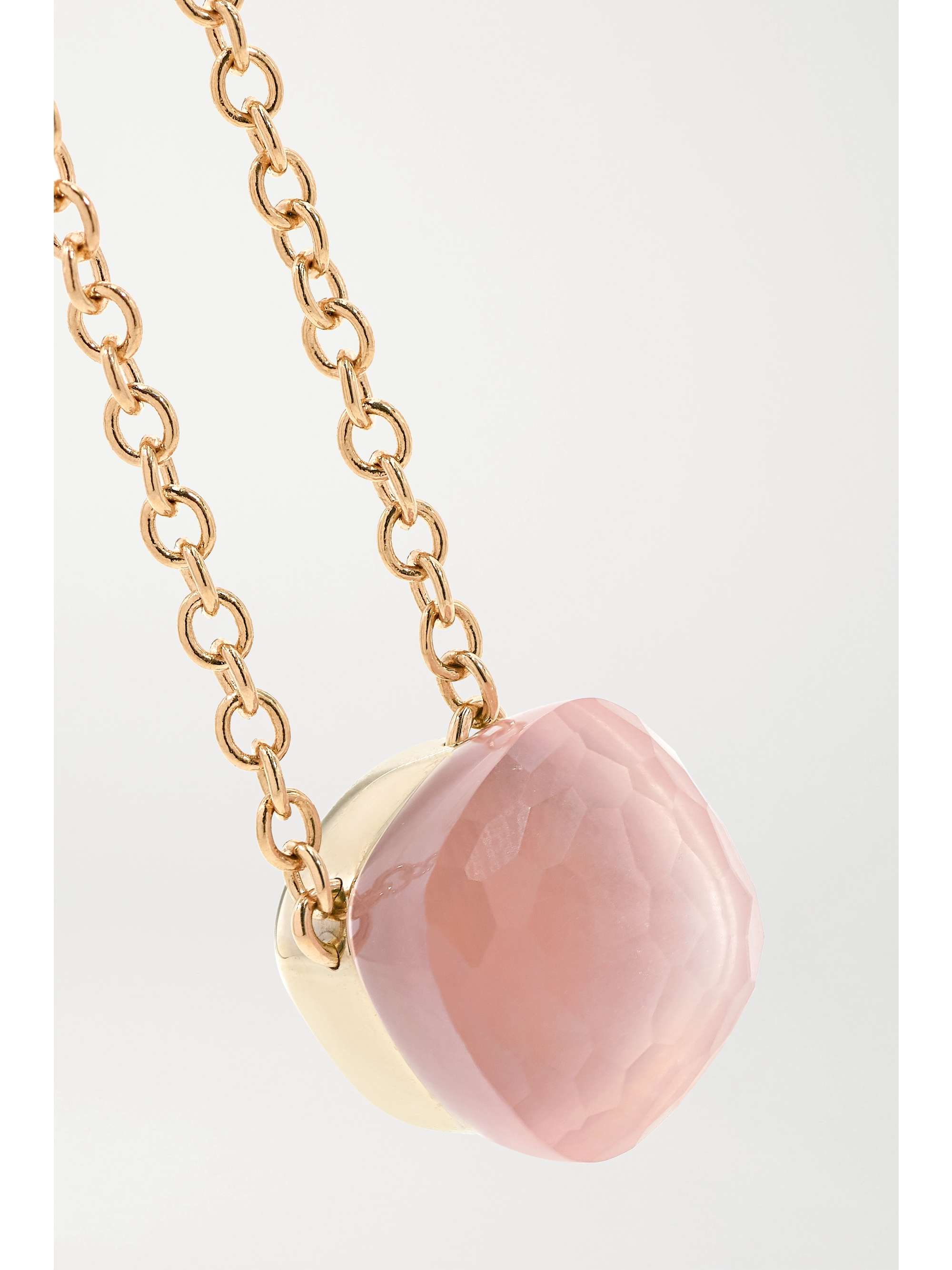 POMELLATO Nudo 18-karat white and rose gold, rose quartz and chalcedony necklace