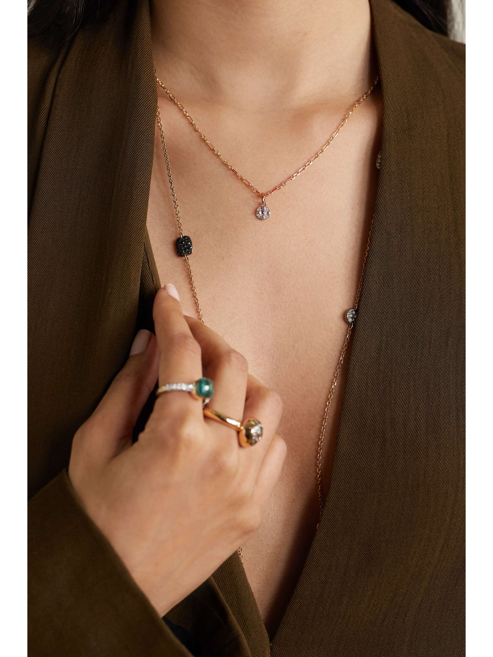 POMELLATO M'ama non M'ama 18-karat rose gold diamond necklace